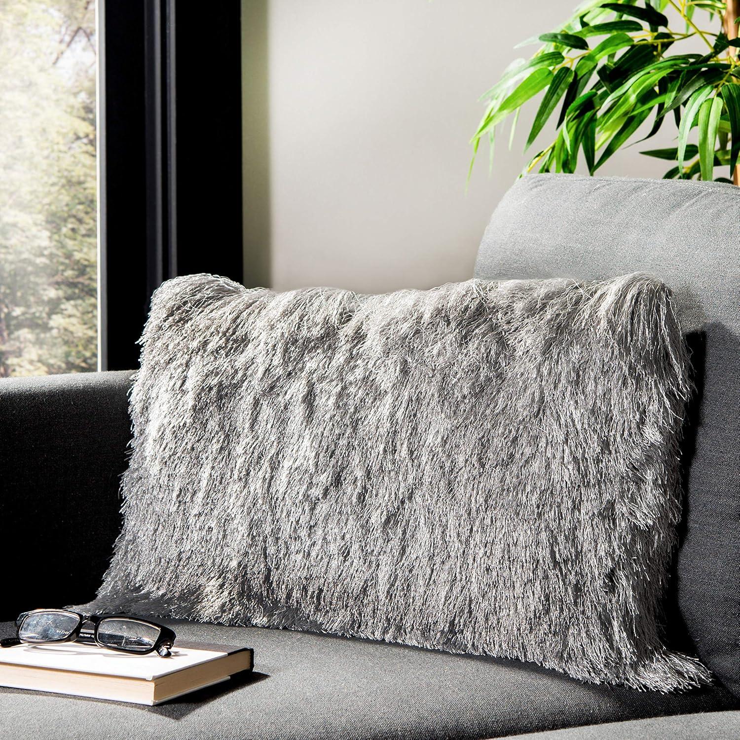 Chic Shag Pillow - Silver - 20"X20" - Safavieh