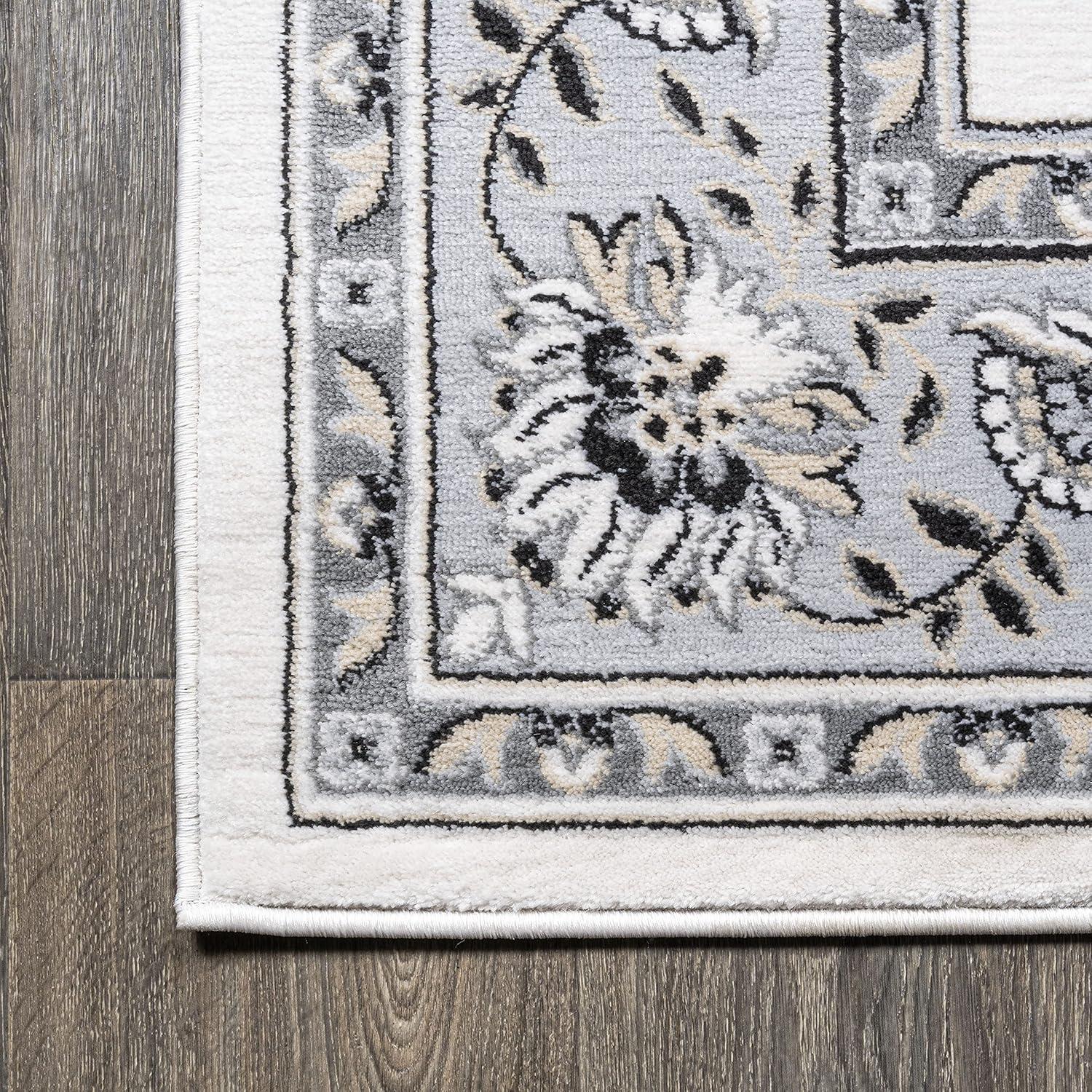 5'x 8' Cherie French Cottage Area Rug, Cream/Light Gray - JONATHAN Y