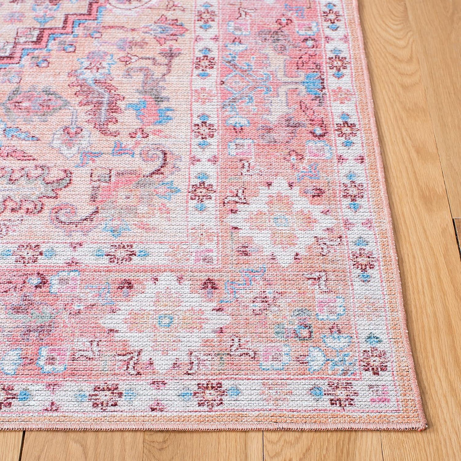 Serapi SEP515 Power Loomed Machine Washable Area Rug - Beige/Pink - 5'3"x7'6" - Safavieh.