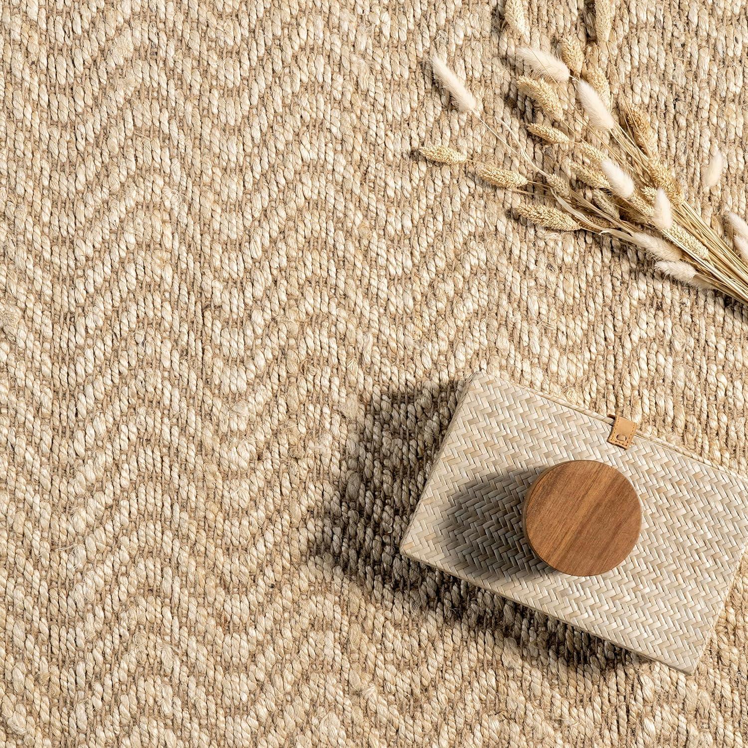 nuLOOM Wavy Chevron Jute Area Rug, 6' x 9', Natural