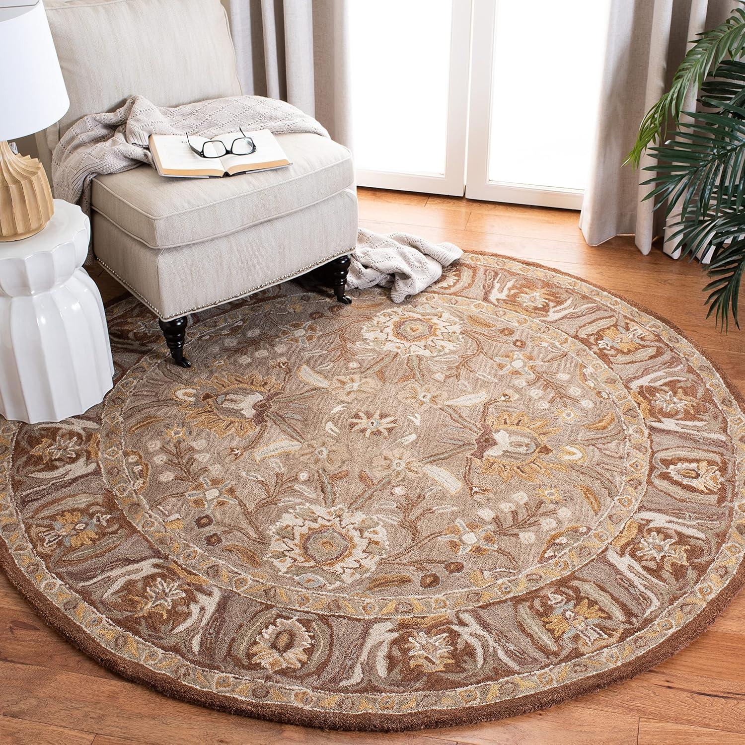 Anatolia AN558 Hand Tufted Indoor Area Rug - Silver/Light Brown - 8'x10' - Safavieh