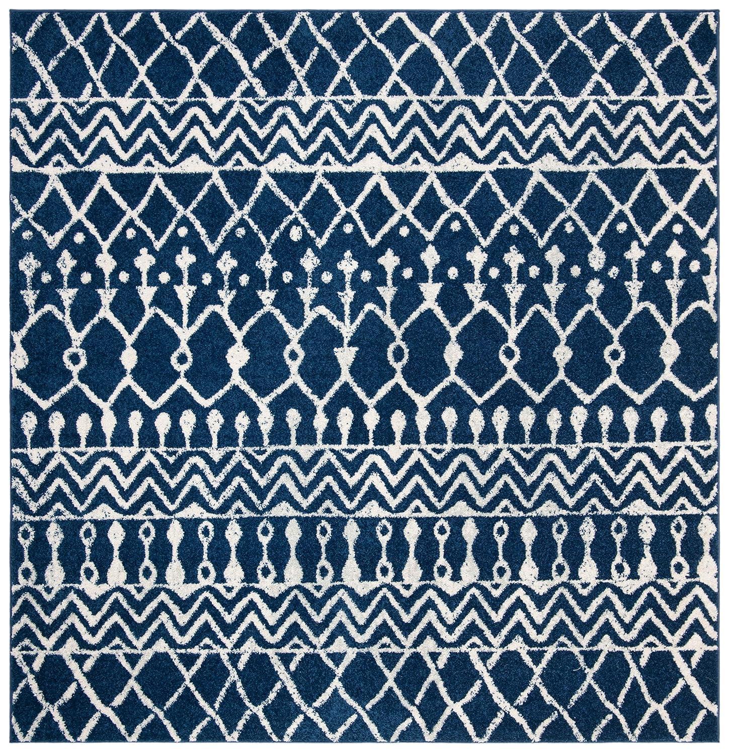 Tulum TUL270 Power Loomed Indoor Accent Rug - Navy/Ivory - 3'x3' - Safavieh