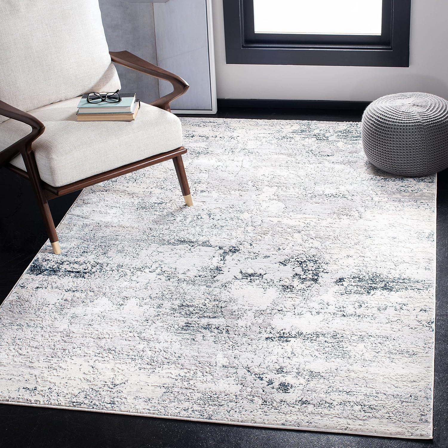 Amalfi AMF572 Power Loomed Accent Rug - Cream/Navy - 3'x5' - Safavieh.