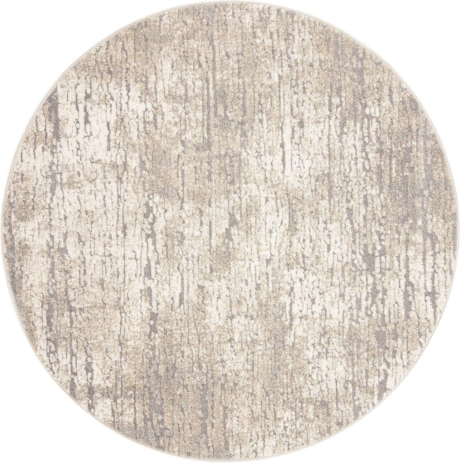 Spirit 100 SPR126 Power Loomed Indoor Area Rug - Taupe/Ivory - 6'7" Round  - Safavieh