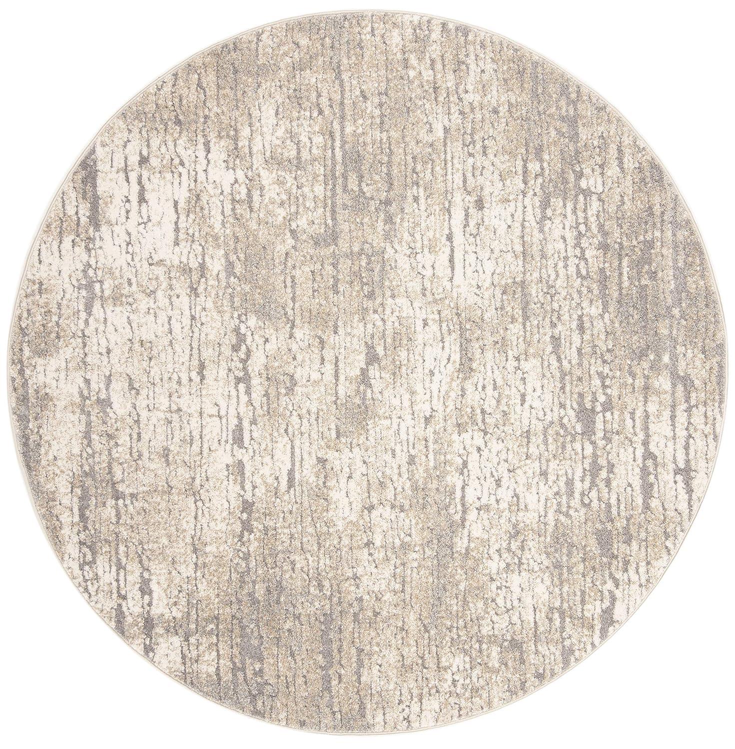 Spirit 100 SPR126 Power Loomed Indoor Area Rug - Taupe/Ivory - 6'7" Round  - Safavieh