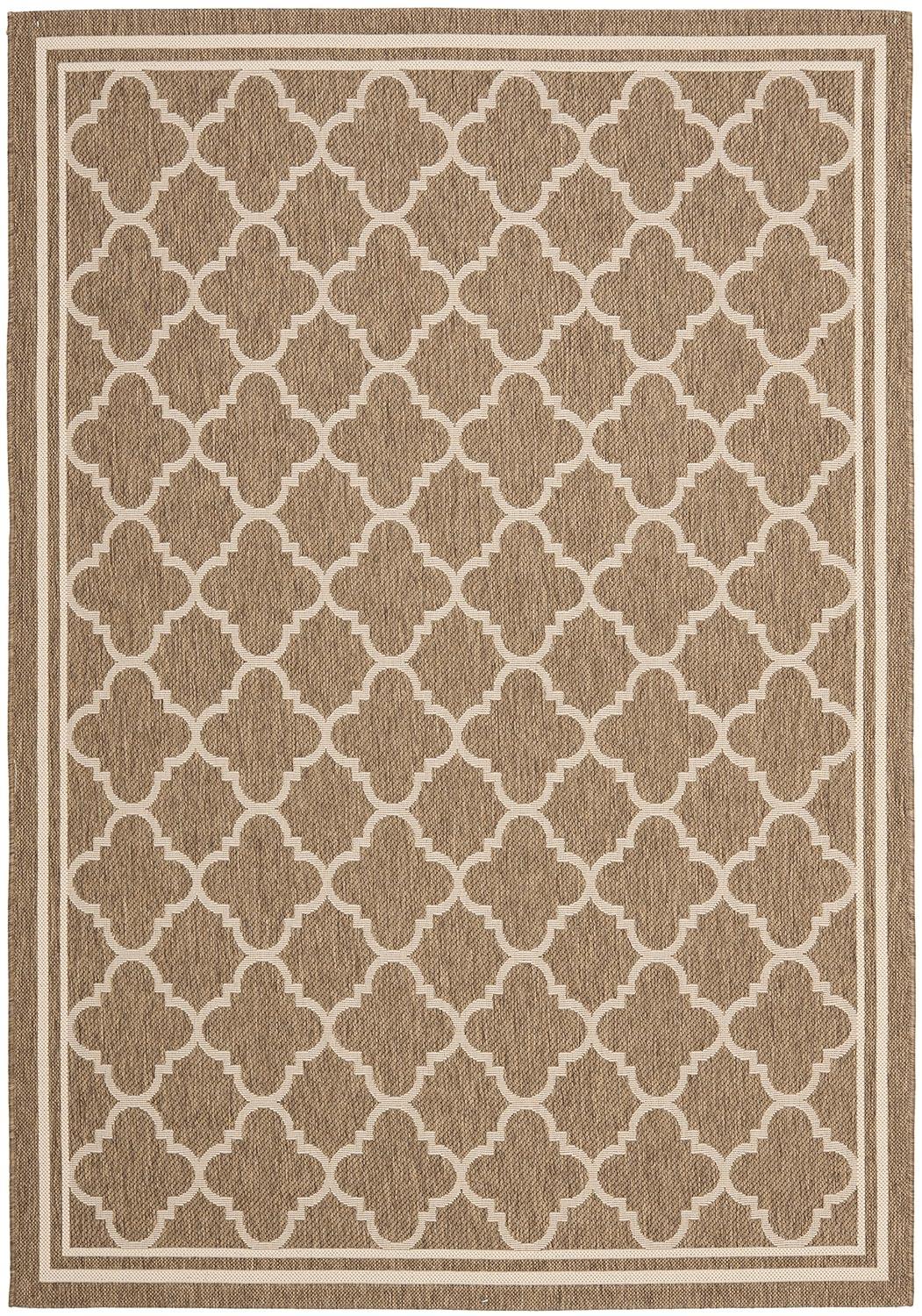 Courtyard CY6918 Power Loomed Indoor/Outdoor Area Rug - Brown/Bone - 4'x5'7" - Safavieh.
