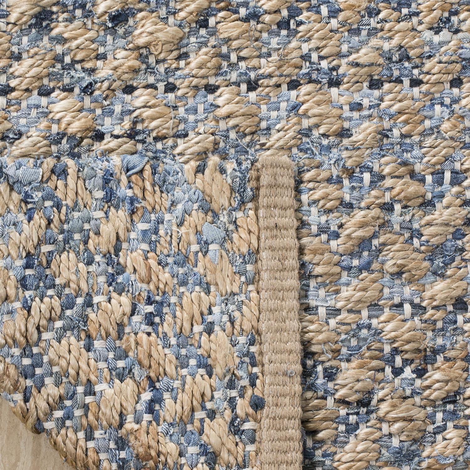 Cape Cod CAP305 Hand Woven Area Rug - Blue/Natural - 4'x4' - Safavieh.
