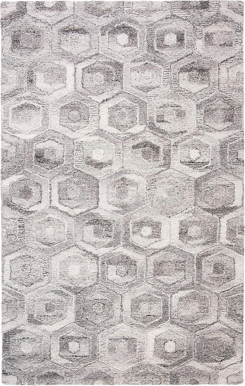 Abstract ABT632 Handmade Indoor Area Rug - Grey/Beige - 8'x10' - Safavieh