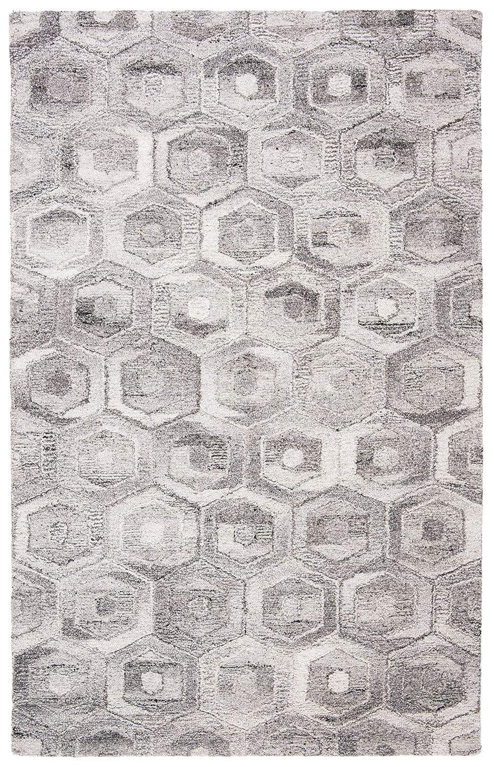 Abstract ABT632 Handmade Indoor Area Rug - Grey/Beige - 8'x10' - Safavieh