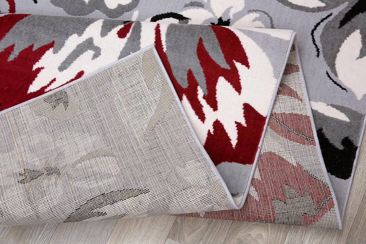 World Rug Gallery Modern Floral Design Red 5' x 7' Area Rug