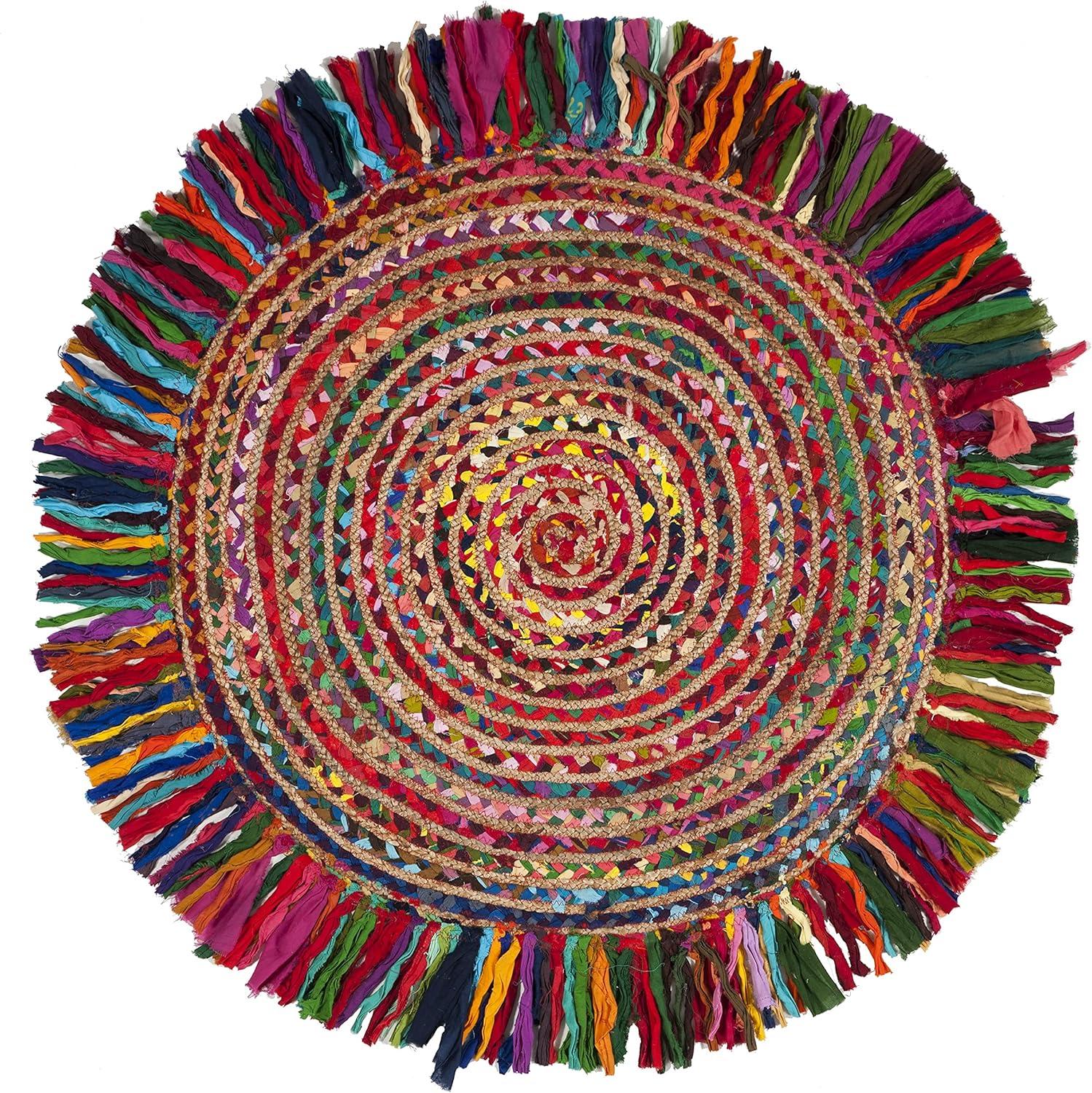 Cape Cod CAP206 Hand Woven Area Rug - Ivory/Red - 8' round - Safavieh.
