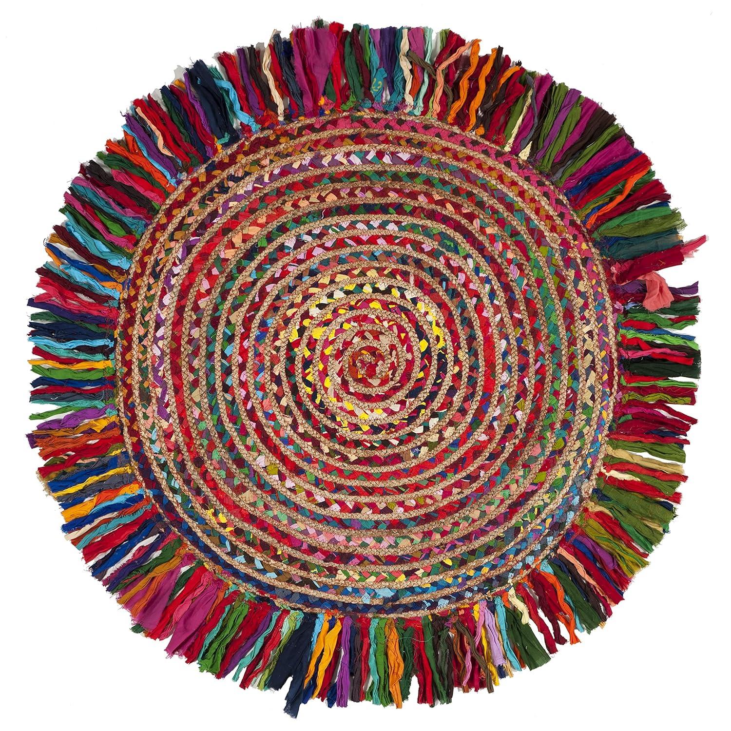 Cape Cod CAP206 Hand Woven Area Rug - Ivory/Red - 8' round - Safavieh.