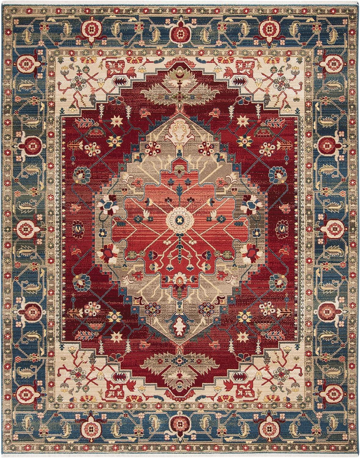 Kashan KSN306 Power Loomed Area Rug - Blue/Red - 8'x10' - Safavieh