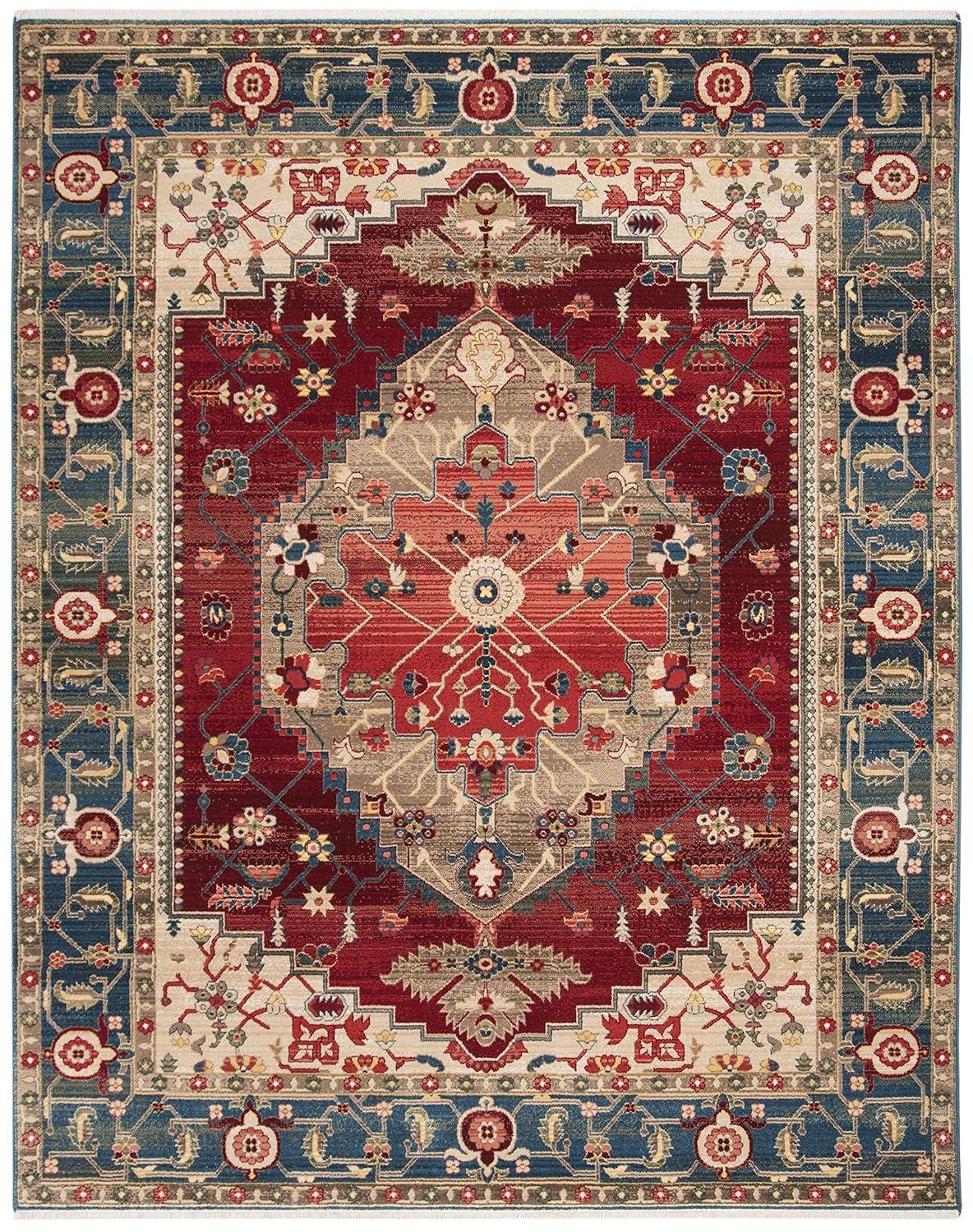 Kashan KSN306 Power Loomed Area Rug - Blue/Red - 8'x10' - Safavieh