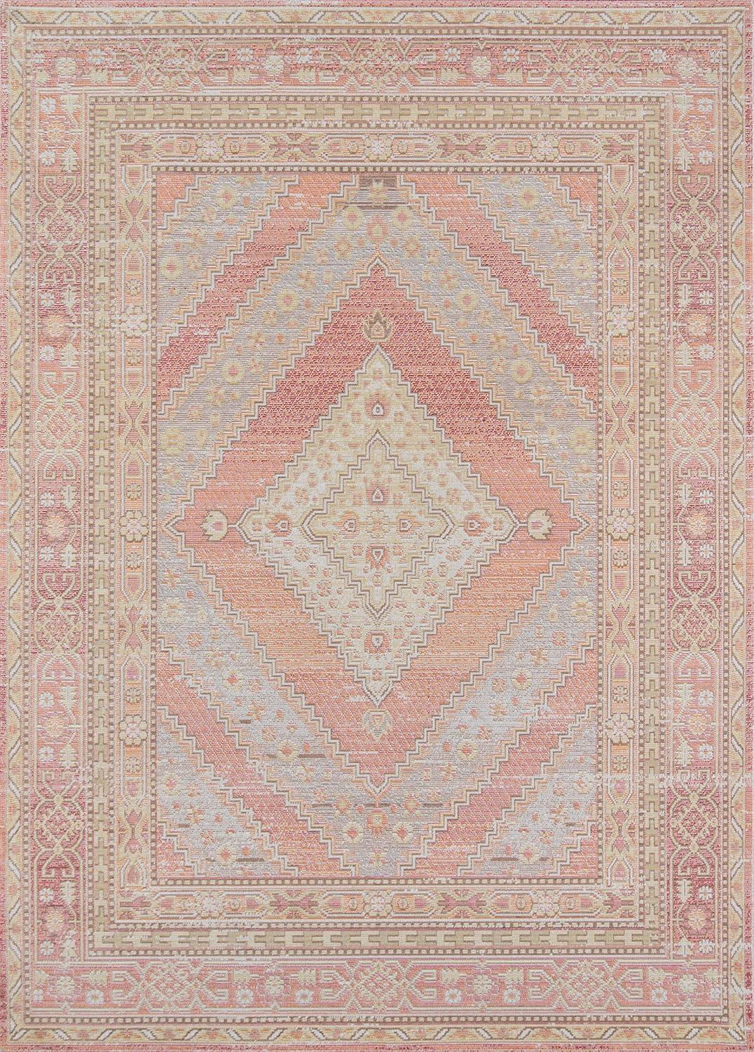 Elegant Isabella Pink Braided Synthetic 9'3" x 11'10" Area Rug