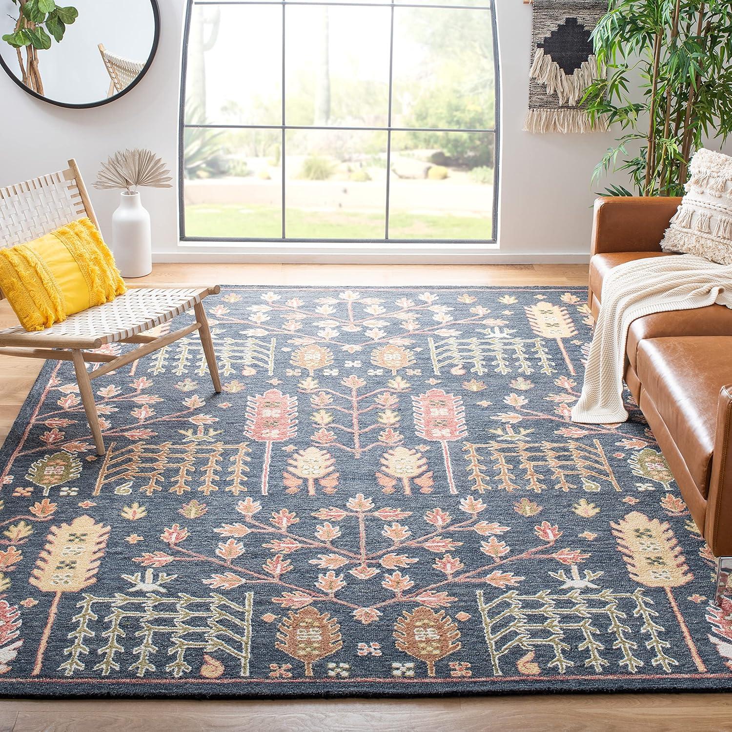 Aspen APN522 Hand Tufted Indoor Area Rug - Black/Red - 8'x10' - Safavieh