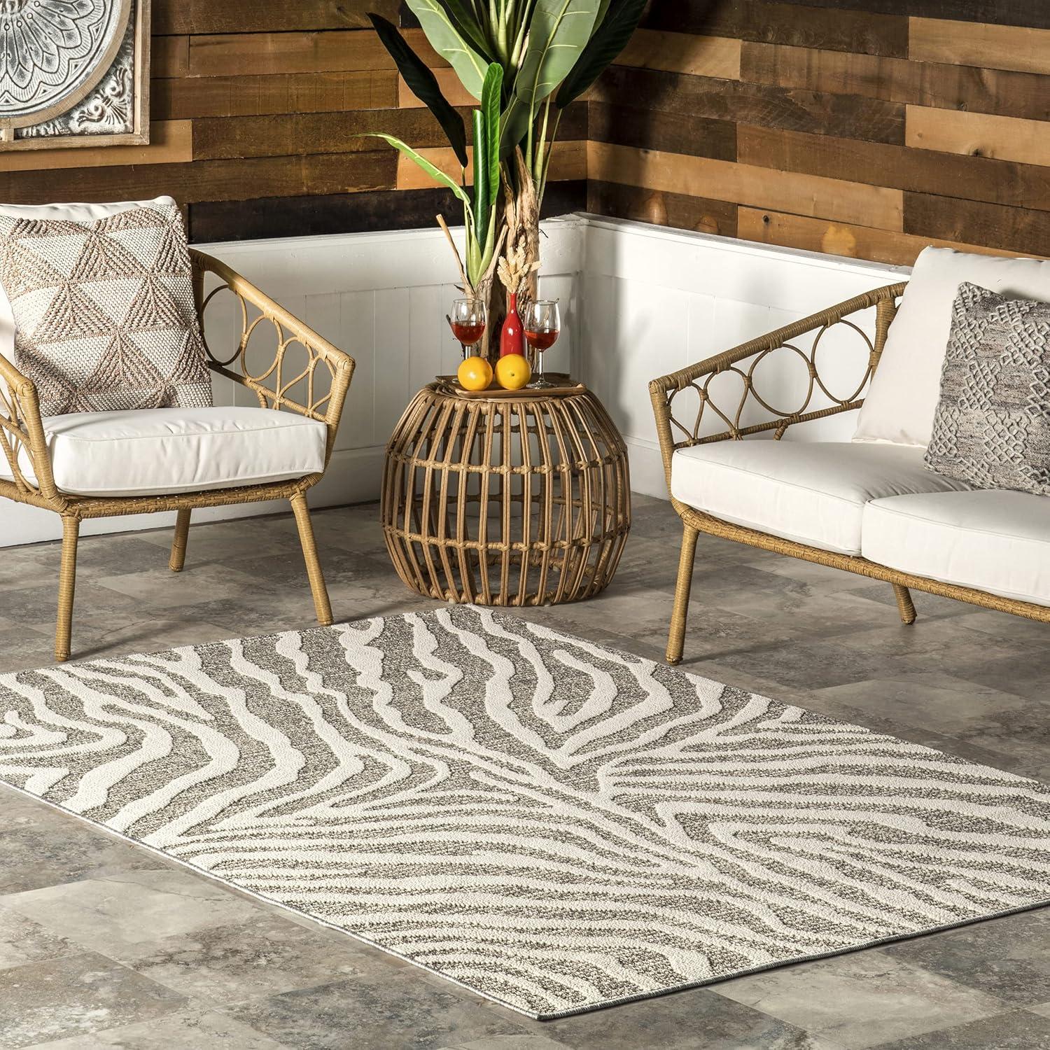 nuLOOM Corina Zebra Indoor/Outdoor Patio Area Rug