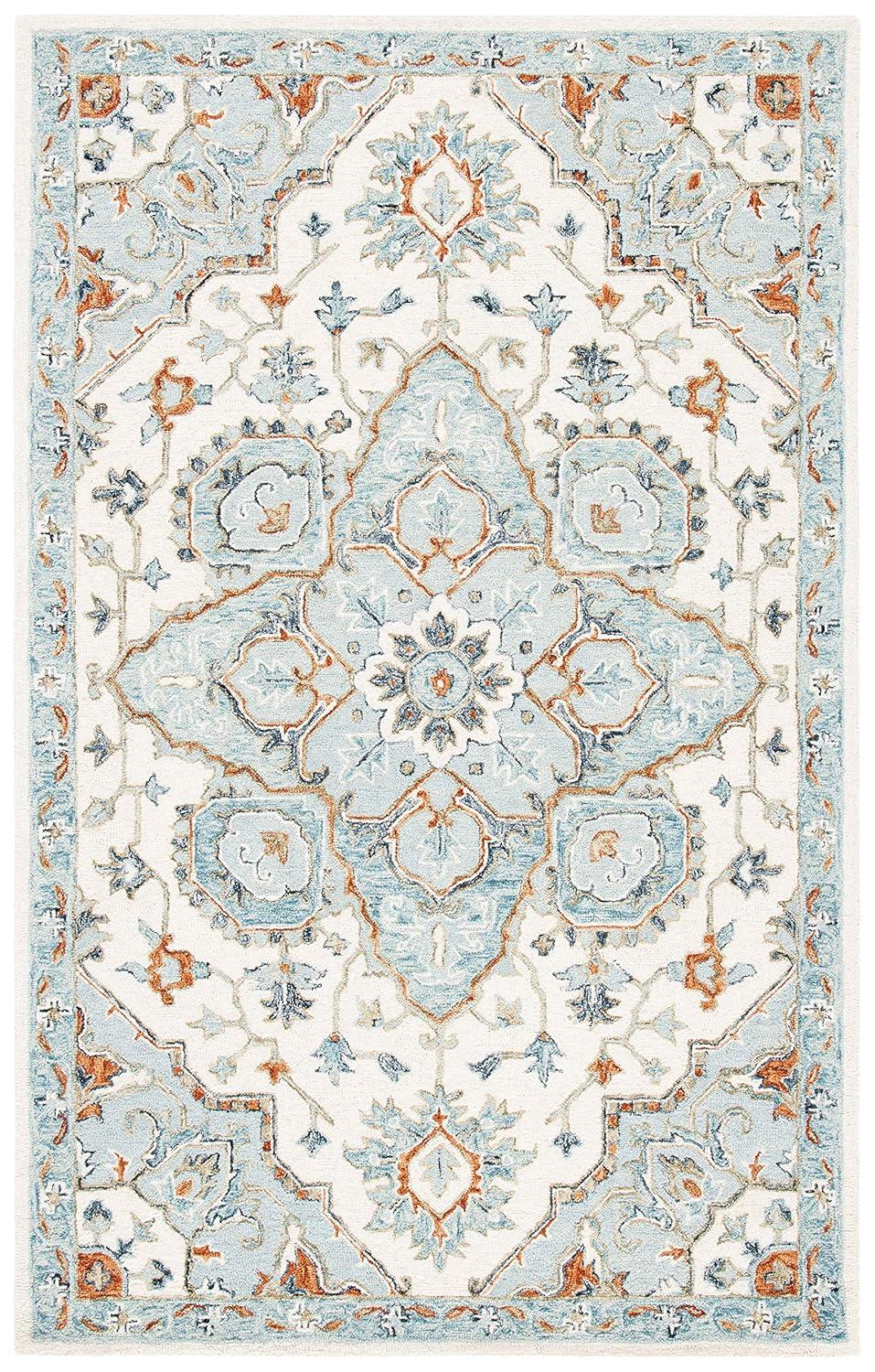 SAFAVIEH Heritage Kagan Oriental Area Rug, Beige/Blue, 6' x 9'