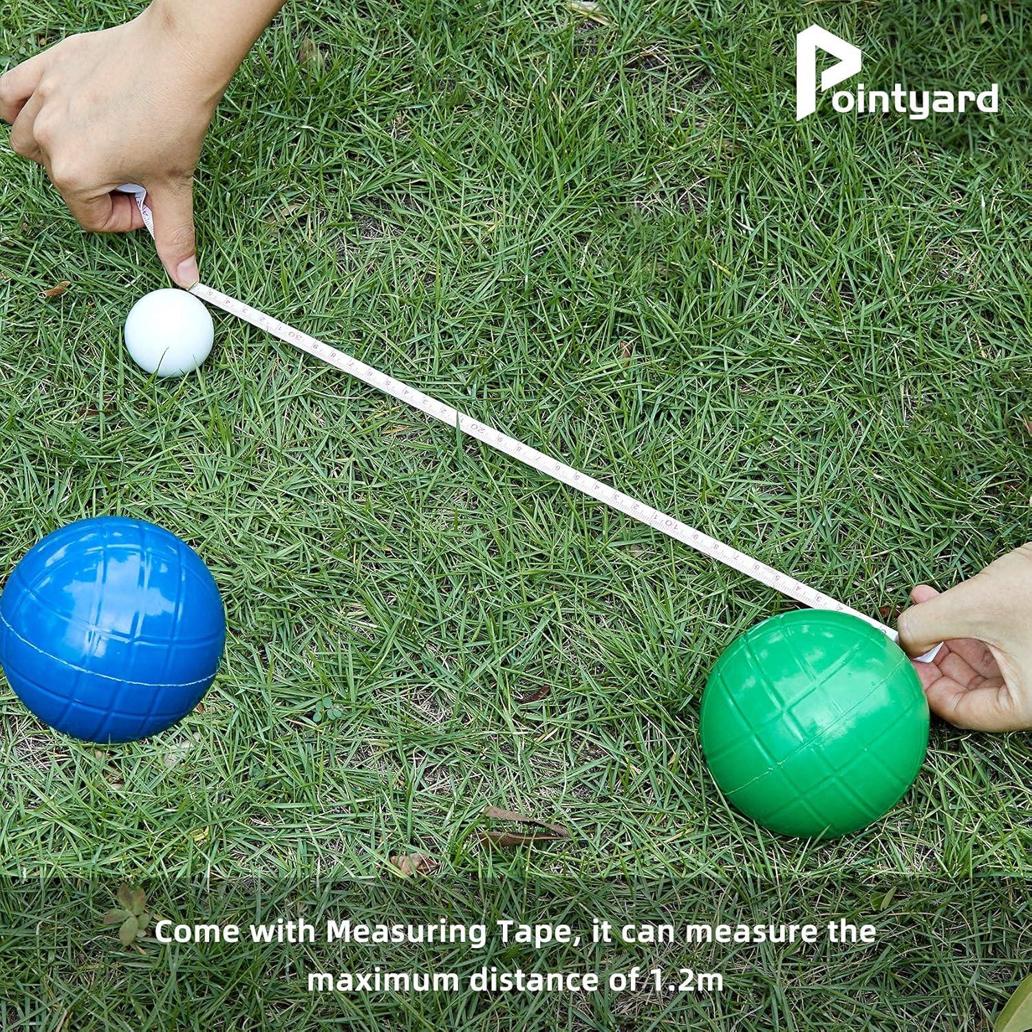 ropoda 90mm Bocce Ball Set, Lighter Bocce Ball for Beginners with 8 Balls, Pallino, Case and Measuring Rope for Backyard/Beach/Lawn, Composite Plastic for Kids Teens Beginners