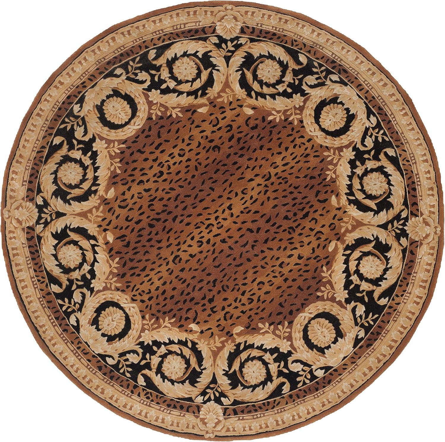 Naples NA712 Hand Tufted Area Rug - Black/Gold - 8' round - Safavieh.