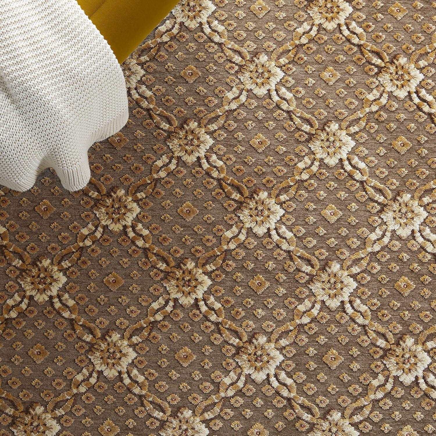 SAFAVIEH Paradise Jonette Geometric Floral Area Rug, Dark Brown, 2'7" x 4'