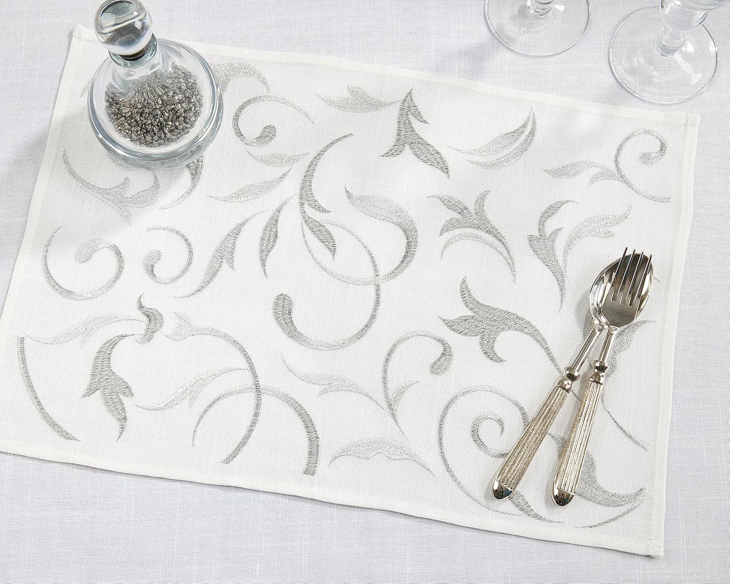 Saro Zensi Collection Polyester No Pattern Rectangle Placemat (Set of 4)