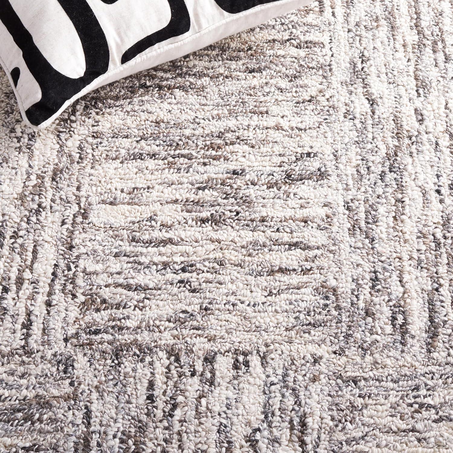 Abstract ABT601 Hand Tufted Runner Rug - Ivory/Charcoal - 2'3"x8' - Safavieh .