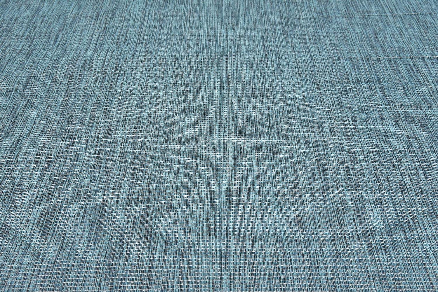 Unique Loom 9' 0 x 12' 2 Rectangle Indoor/Outdoor Solid Teal Area Rug