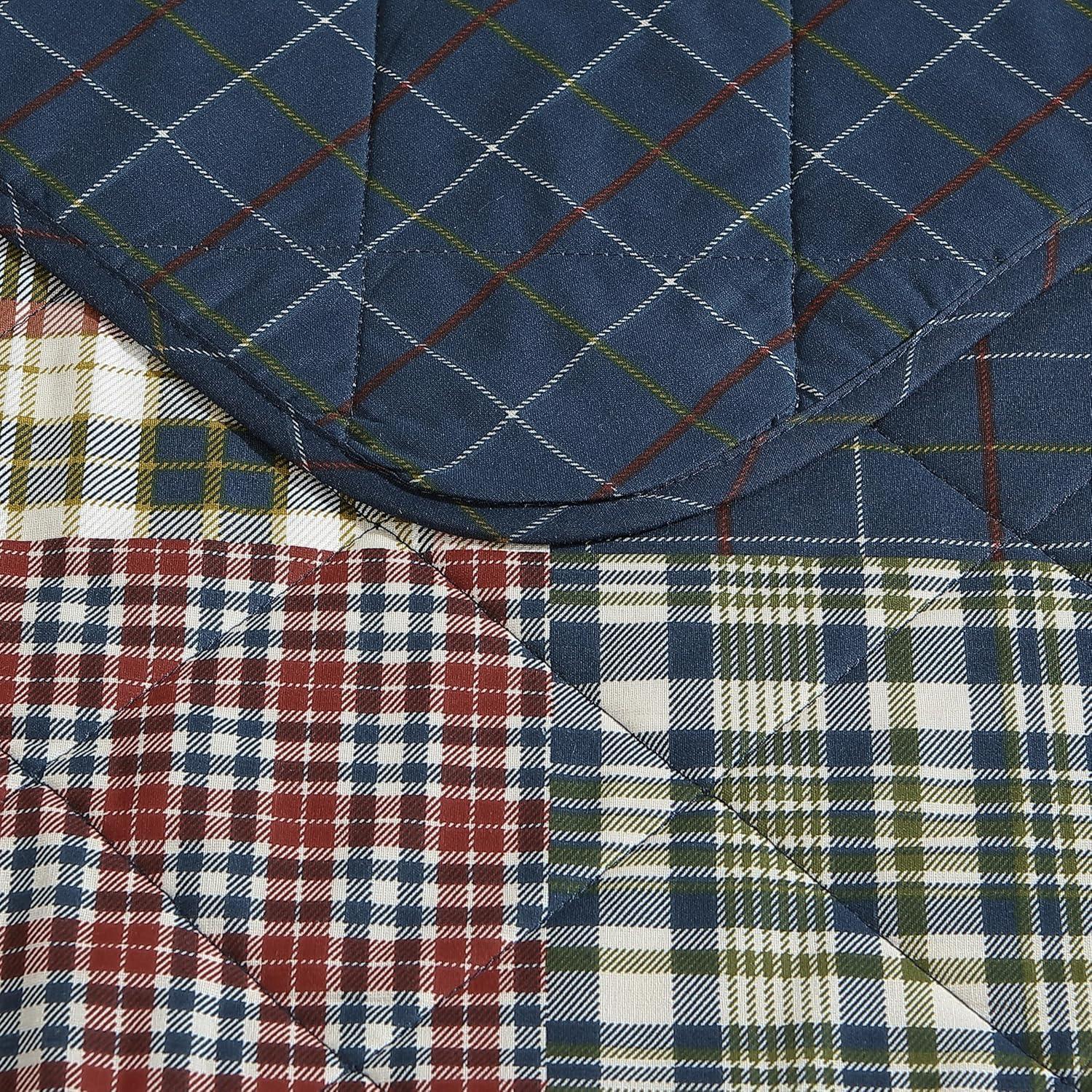 Eddie Bauer Eddie Bauer Madrona Blue Cotton Reversible Quilt Set