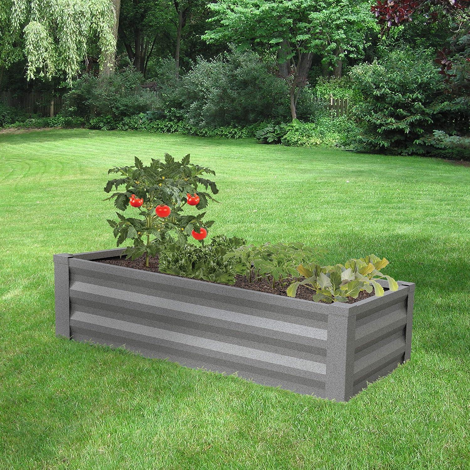 Moderno 48"x24" Rust-Resistant Powder-Coated Steel Raised Garden Bed