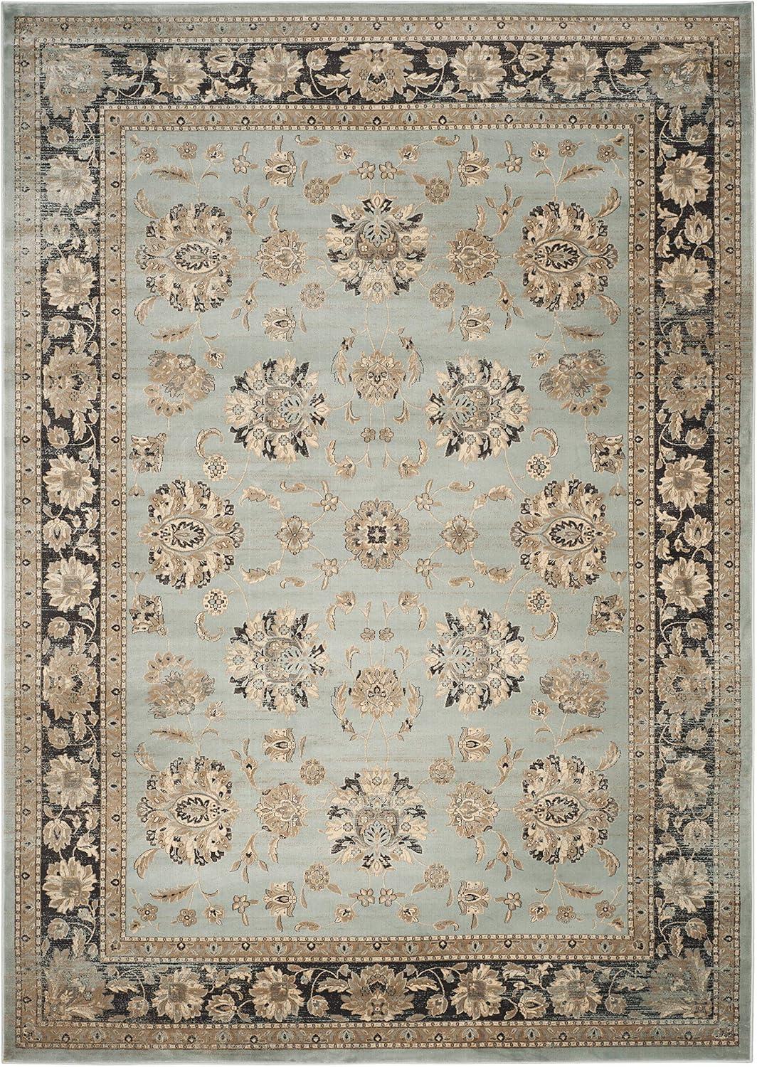 SAFAVIEH Vintage Jessamine Traditional Area Rug, Light Blue/Black, 8' x 11'