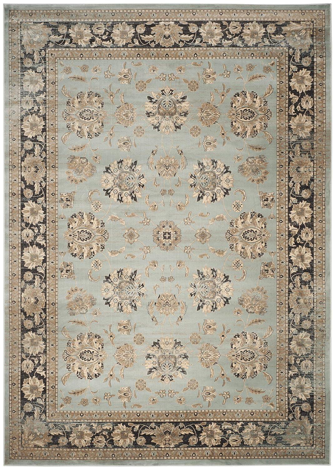 SAFAVIEH Vintage Jessamine Traditional Area Rug, Light Blue/Black, 8' x 11'