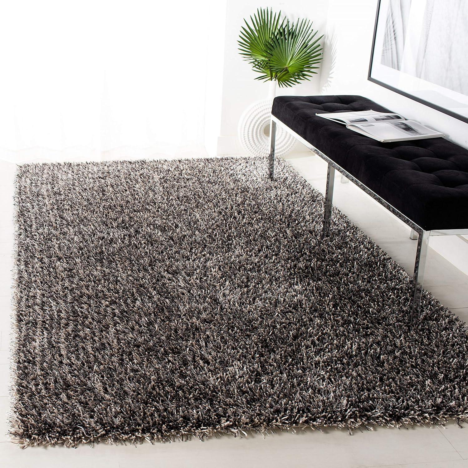 New Orleans Shag SG531 Hand Tufted Indoor Accent Rug - Platinum/Ivory - 3'x5' - Safavieh