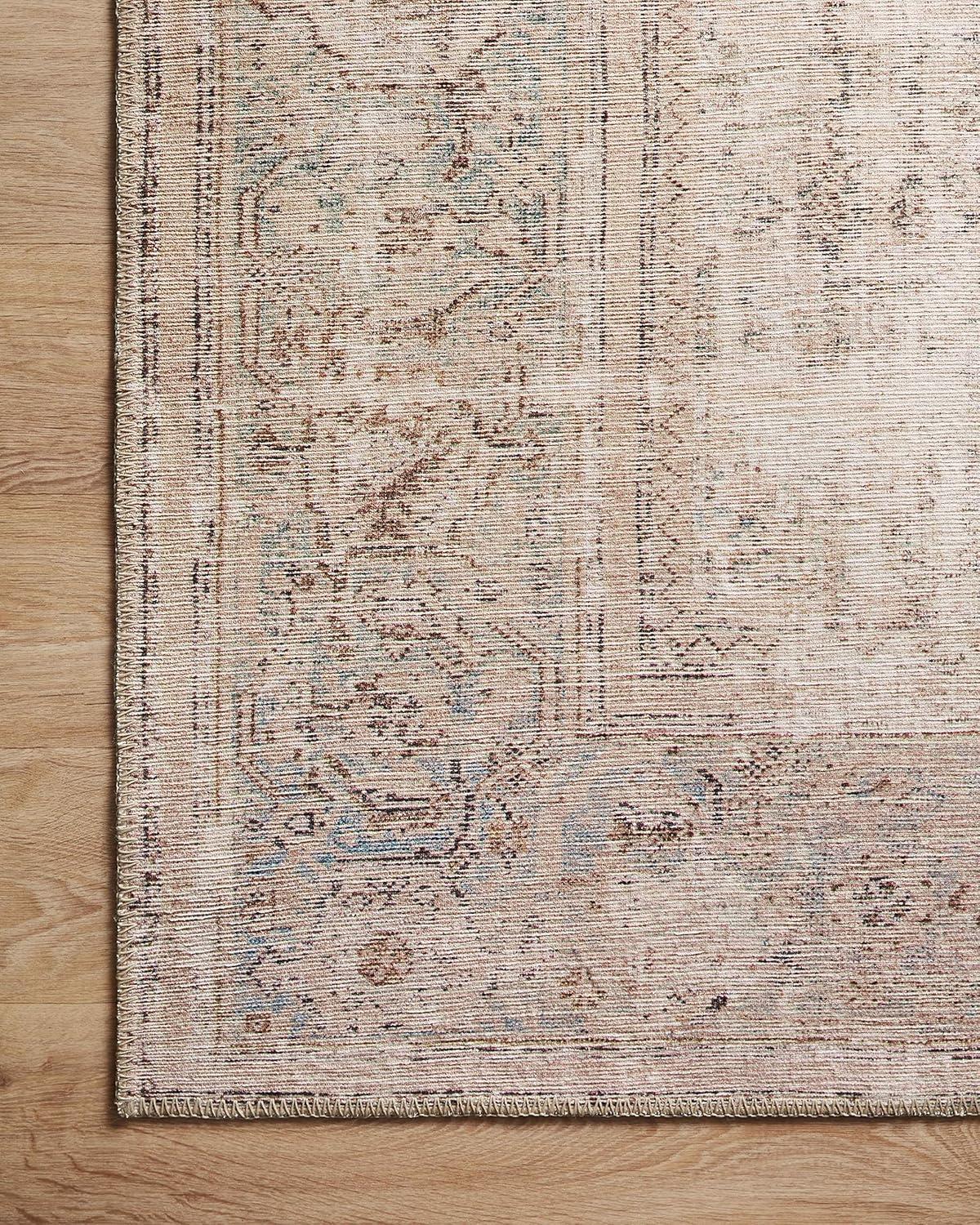 Ivory Oceanic Vintage Rectangular Synthetic Area Rug