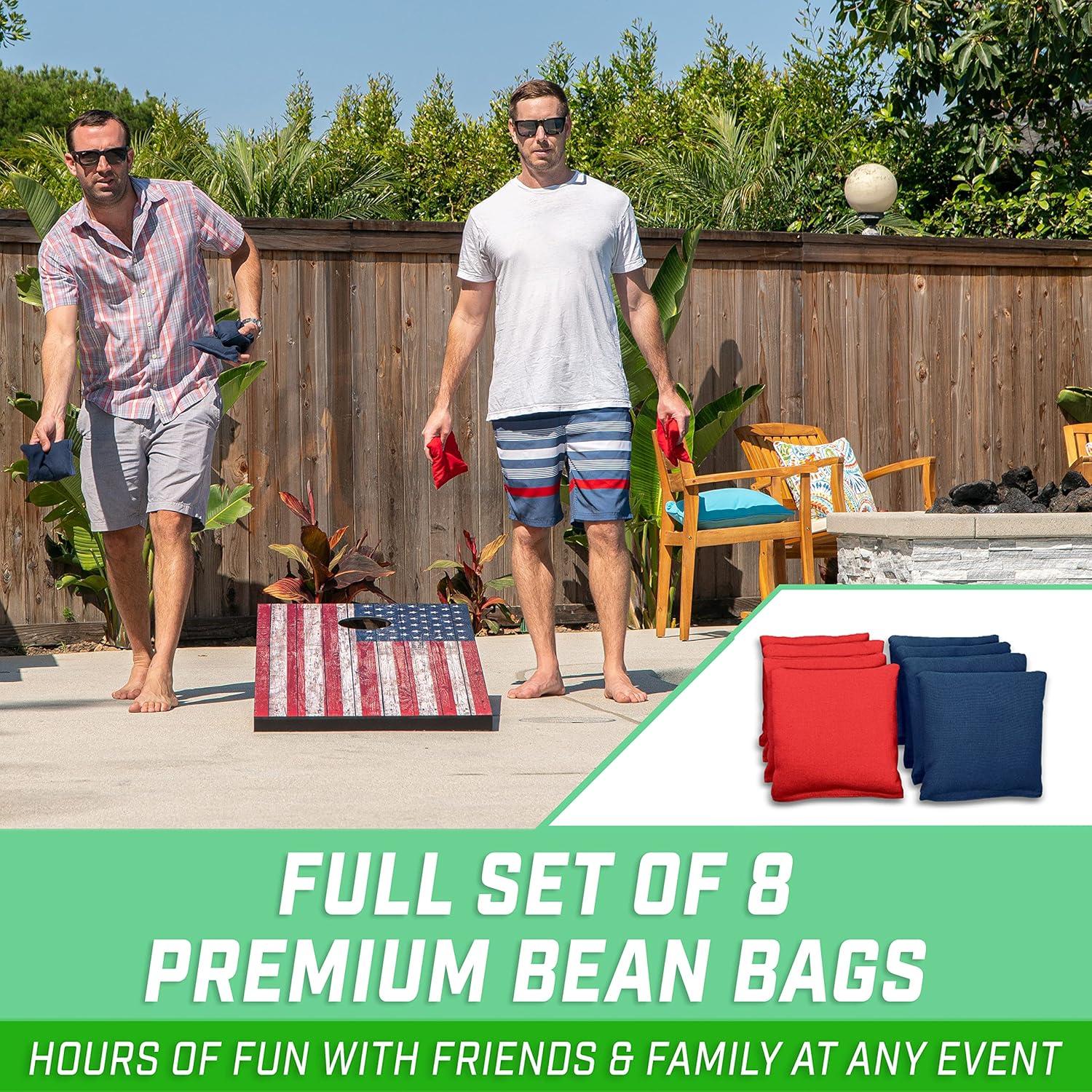 GoSports American Flag Regulation Cornhole Set with Carrying Case