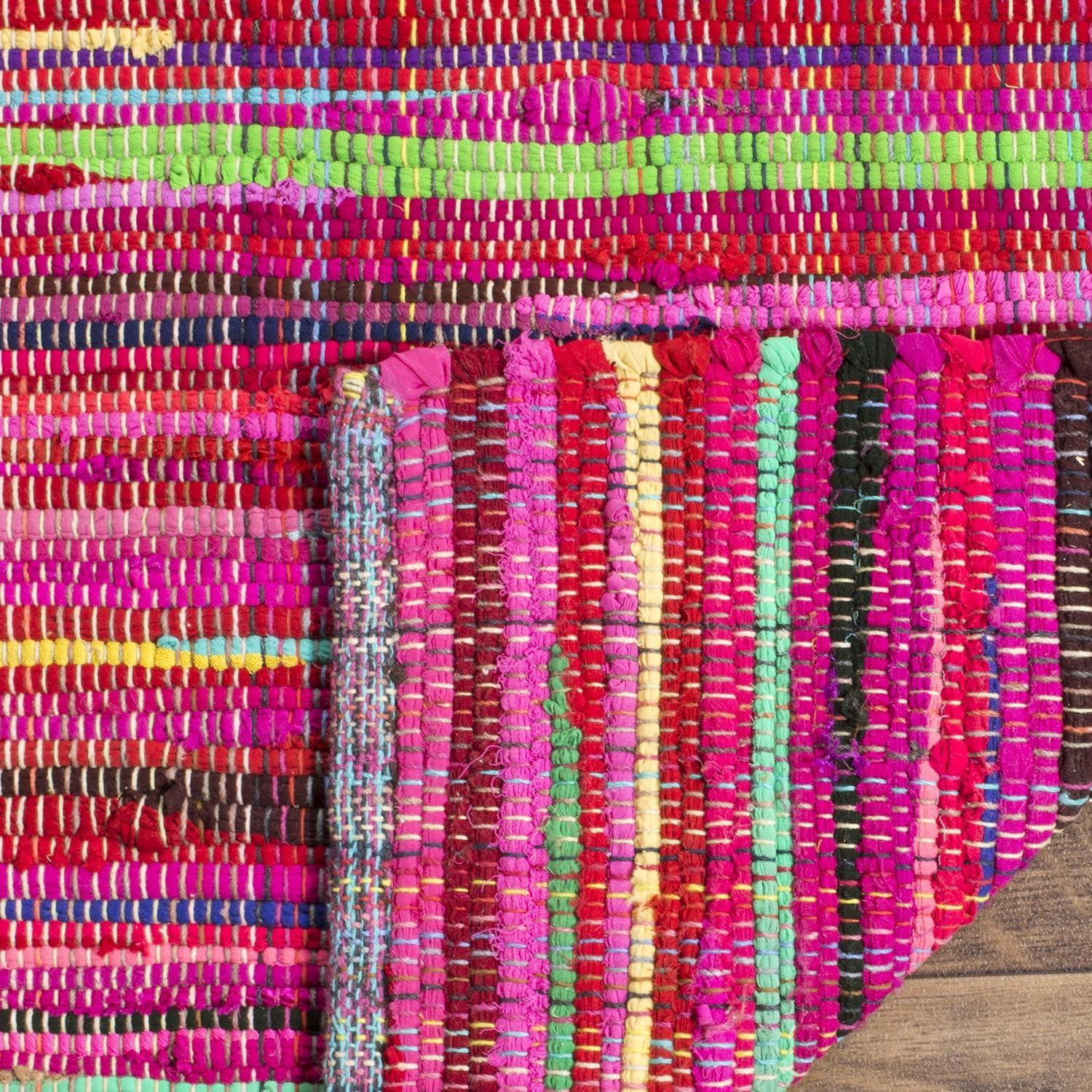 Rag Rug RAR240 Hand Woven Indoor Runner Rug - Red/Multi - 2'3"x10' - Safavieh.