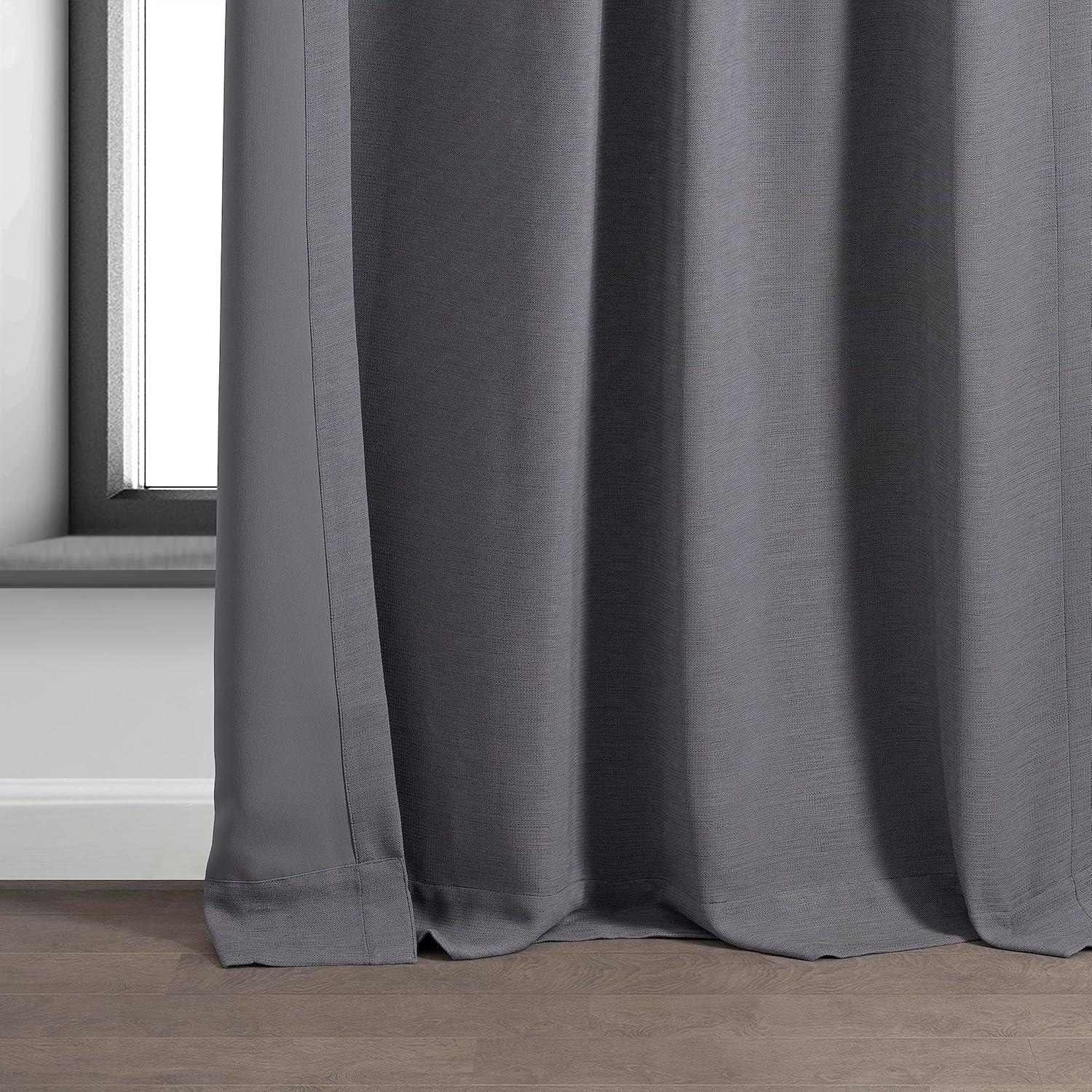 Armour Grey Puddle Length Blackout Drape Panel