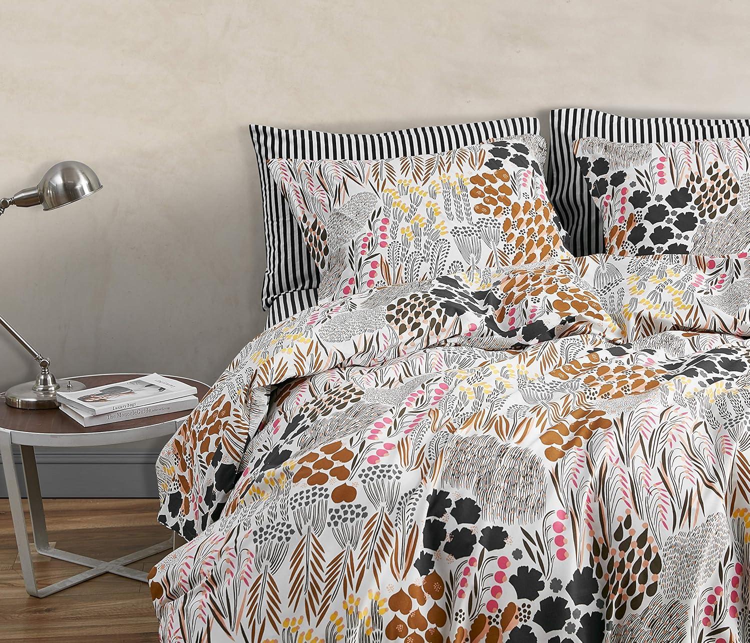 Marimekko Pieni Letto Brown Cotton Duvet Cover Set