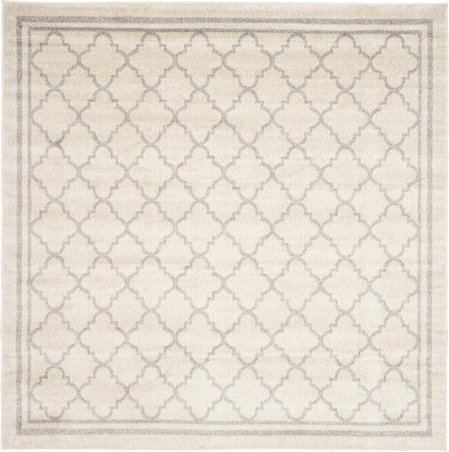 SAFAVIEH Amherst Trina Geometric Area Rug, Beige/Light Grey, 7' x 7' Square