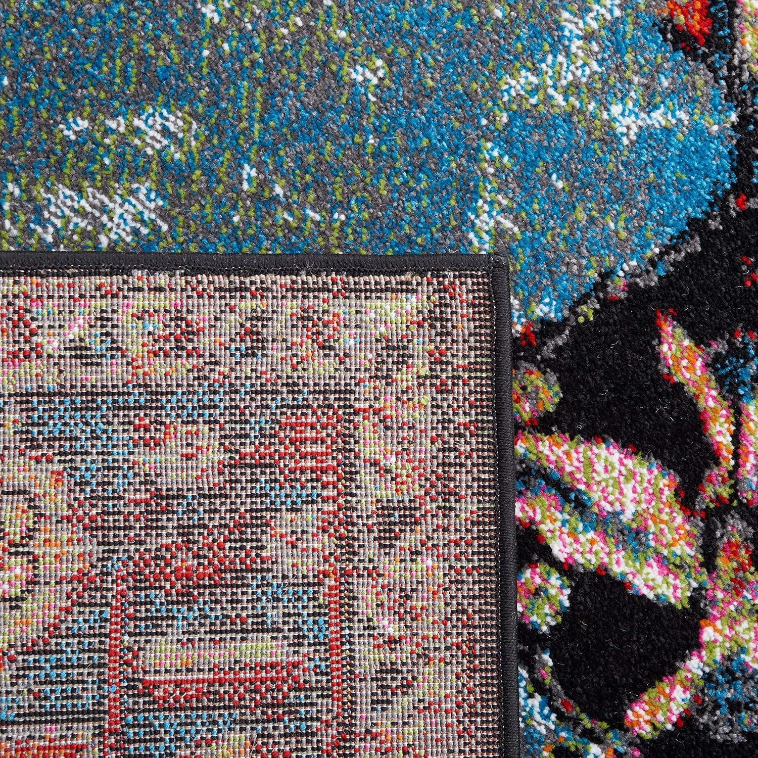 Vintage Hamadan VTH217 Power Loomed Indoor Area Rug - Red/Light Blue - 5'3"x7'6" - Safavieh