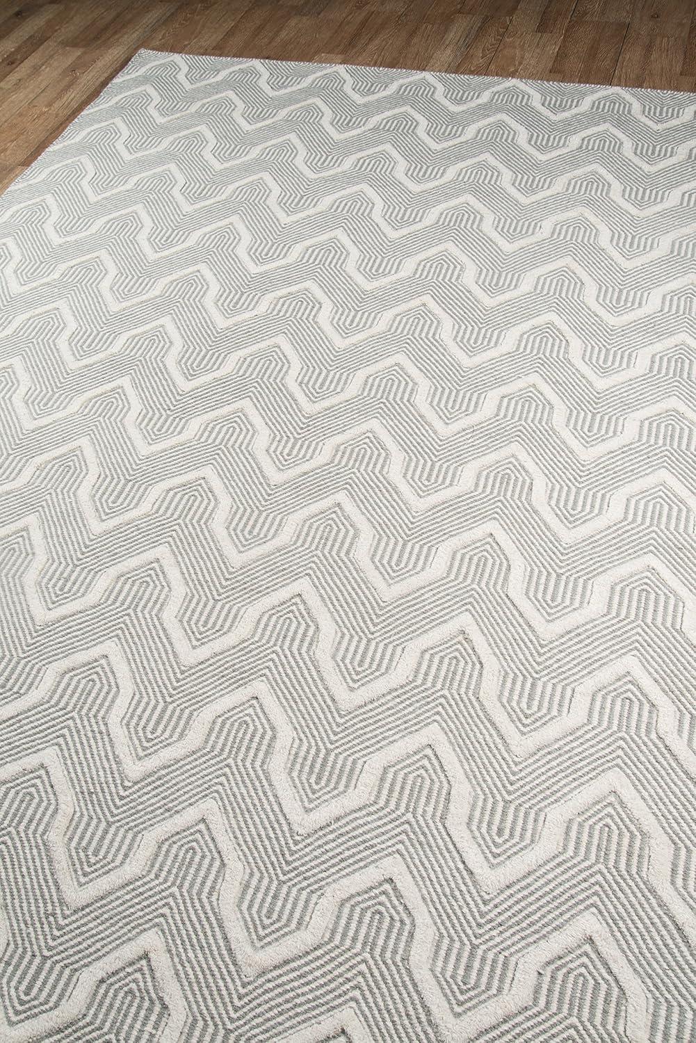 Langdon Prince Hand Woven Wool Area Rug Gray - Erin Gates by Momeni