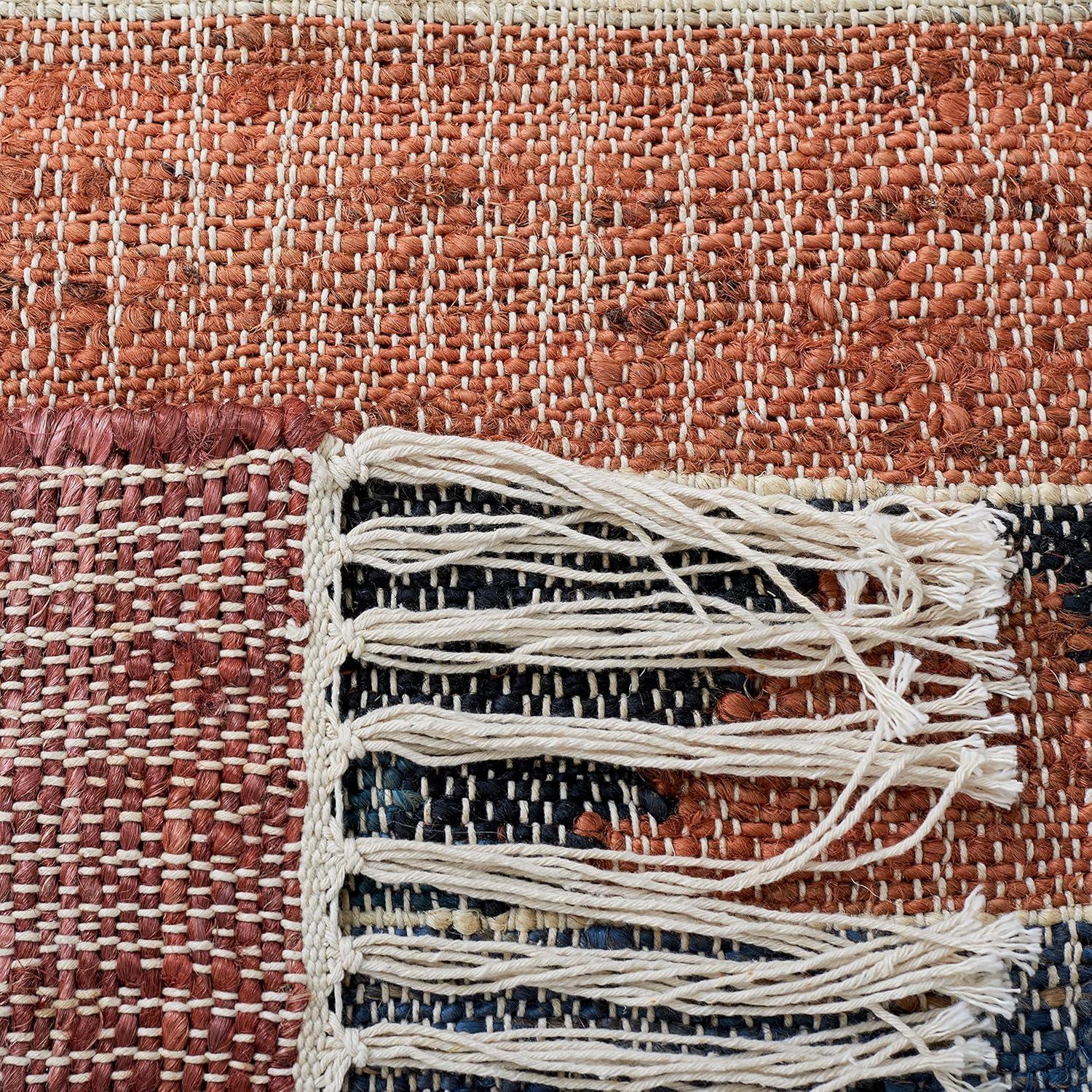 Kilim KLM177 Flat Weave Area Rug - Blue/Rust - 5'x8' - Safavieh