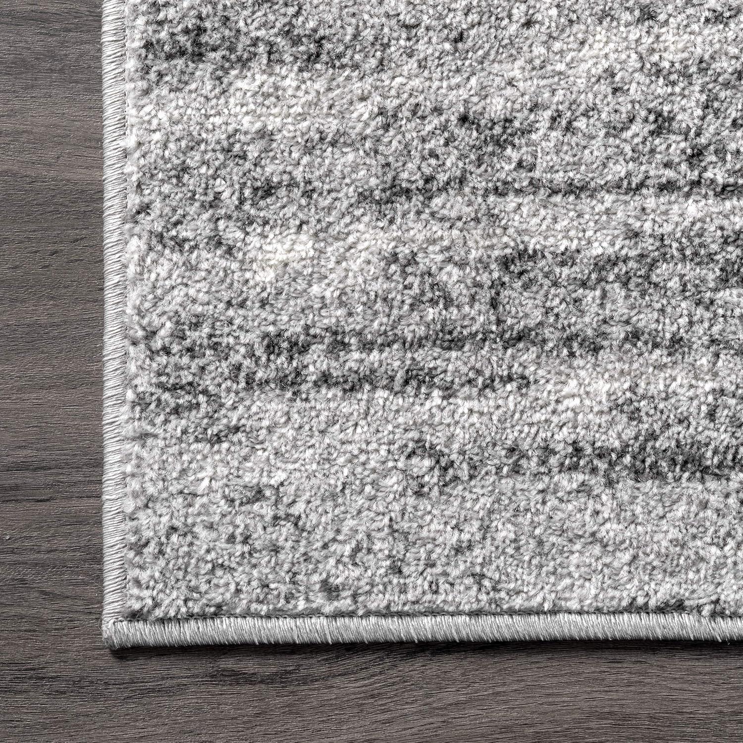 5'x8' Sherill Ripple Modern Abstract Living Room or Bedroom Area Rug Gray - nuLOOM: Stain-Resistant, Low Pile, Indoor Use