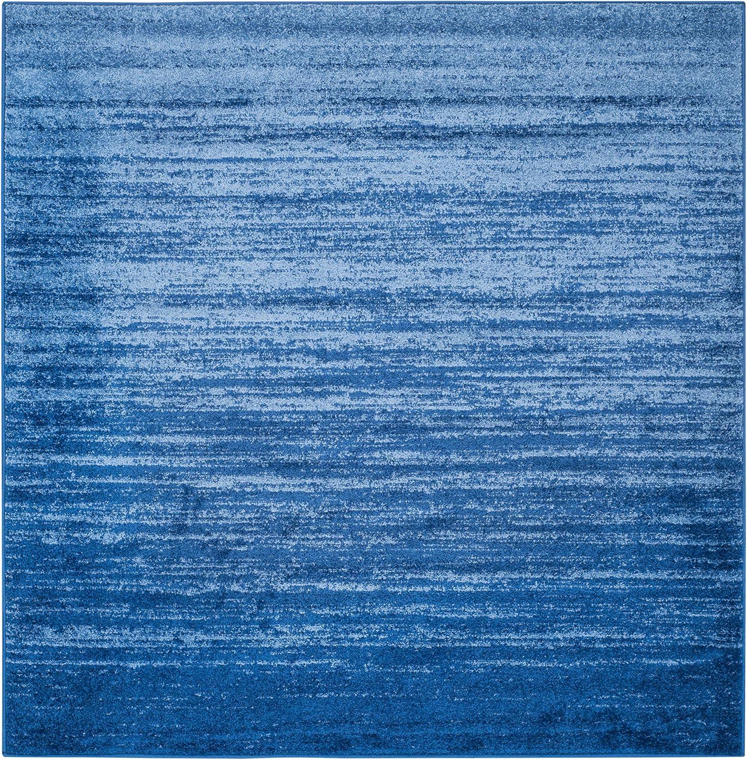 Adirondack ADR113 Machine Made Indoor Area Rug - Light Blue/Dark Blue - 6'x6' - Safavieh