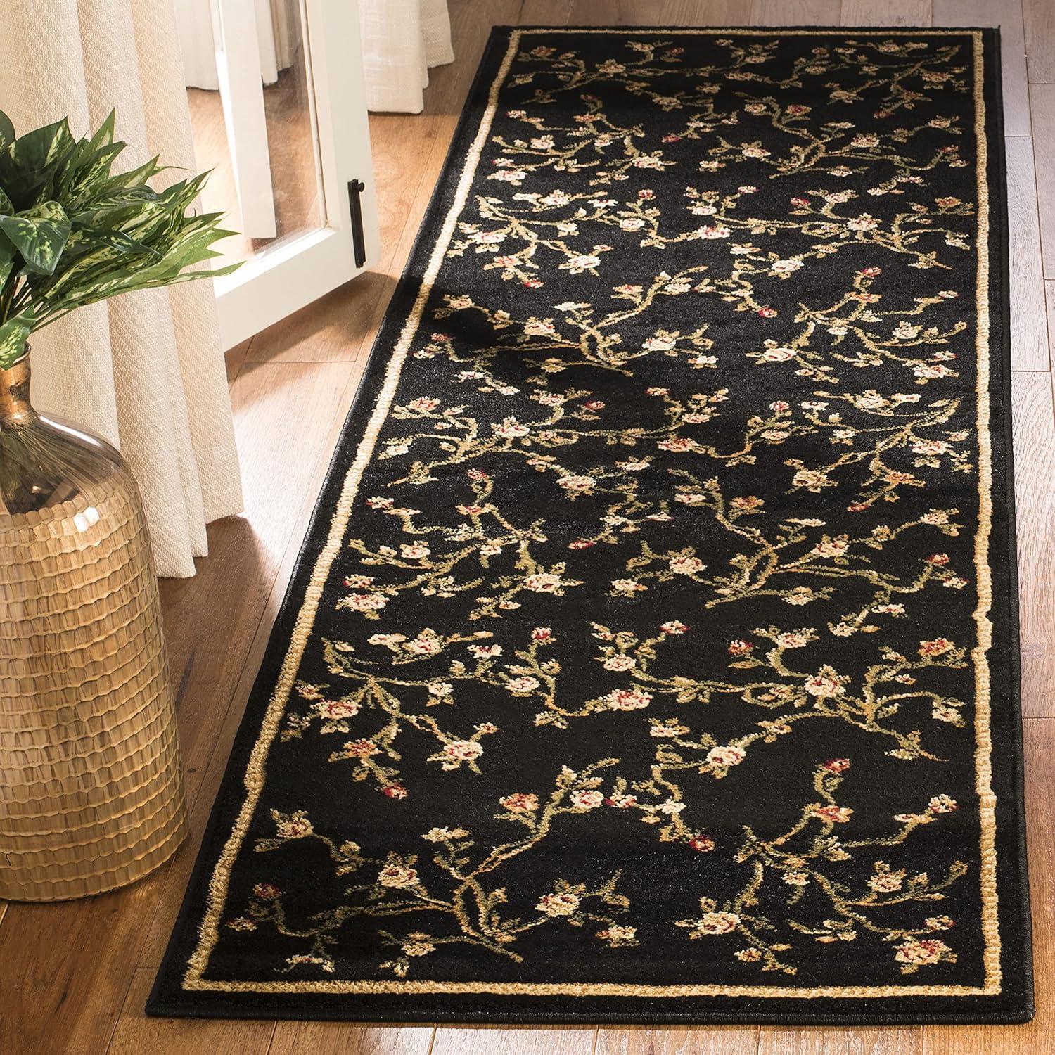 Lyndhurst LNH220 Power Loomed Runner Rug - Black - 2'3"x8' - Safavieh.