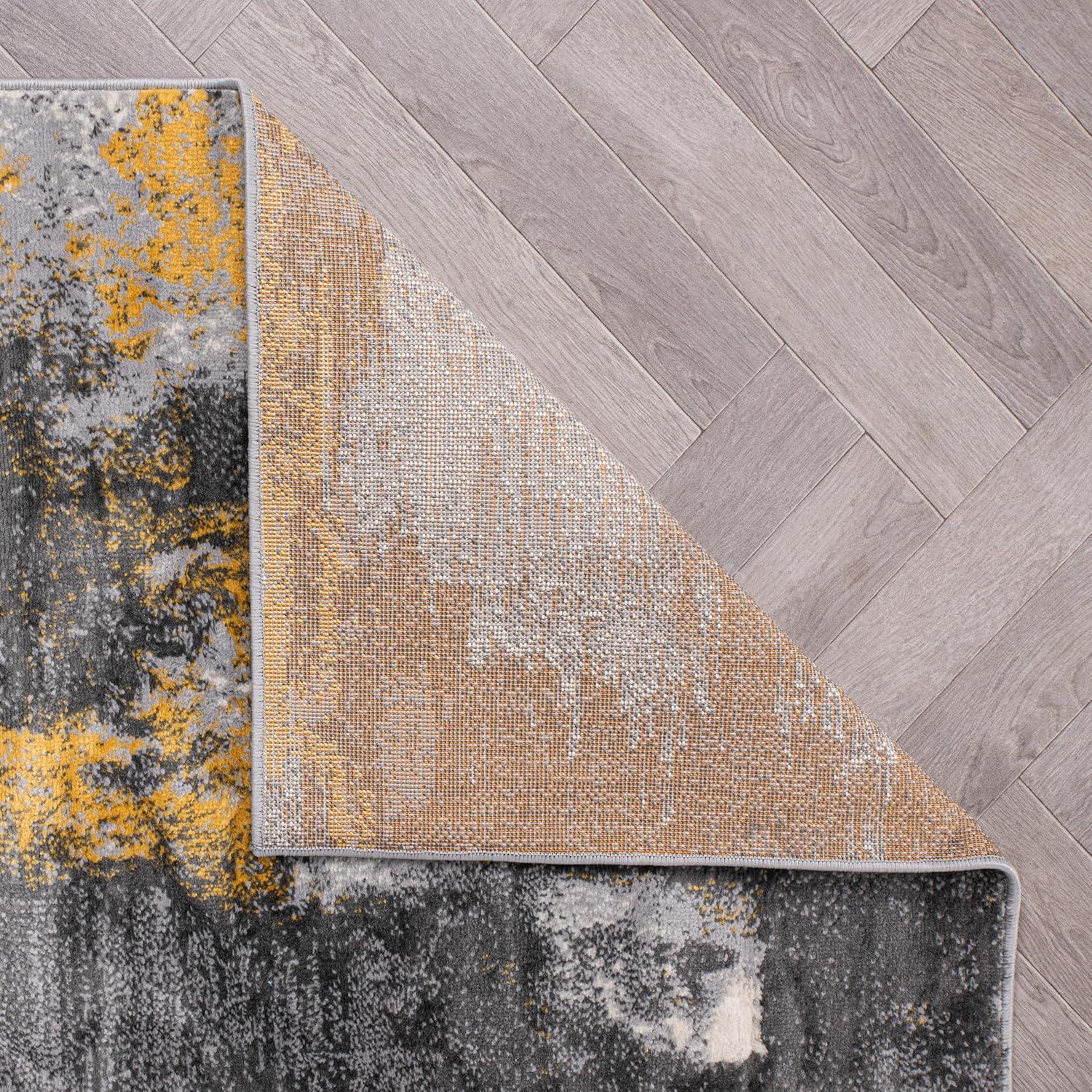 World Rug Gallery Brighton Modern Abstract Area Rug - Yellow 2'x3'