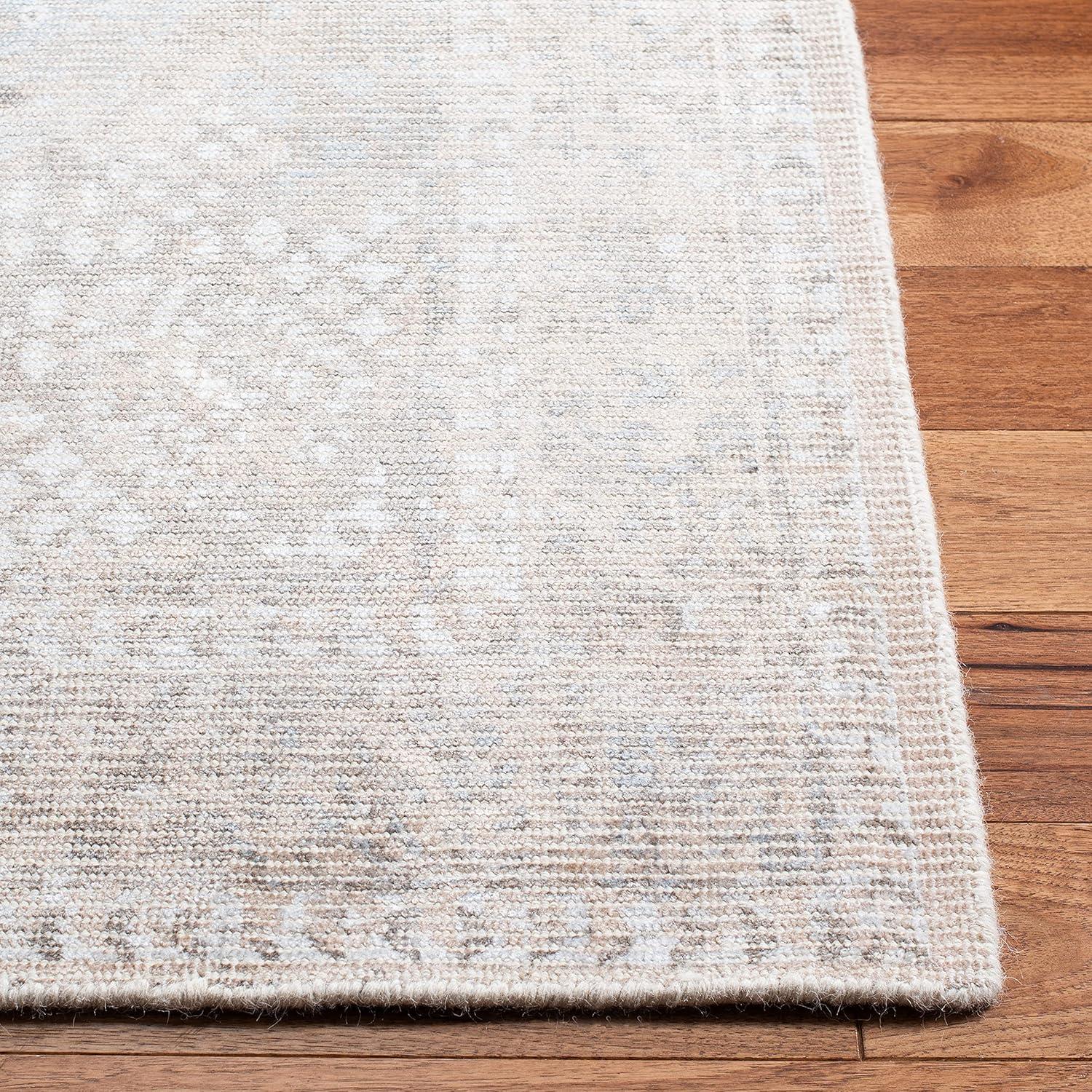 Beige and Sand Hand-Tufted Wool and Viscose Runner Rug