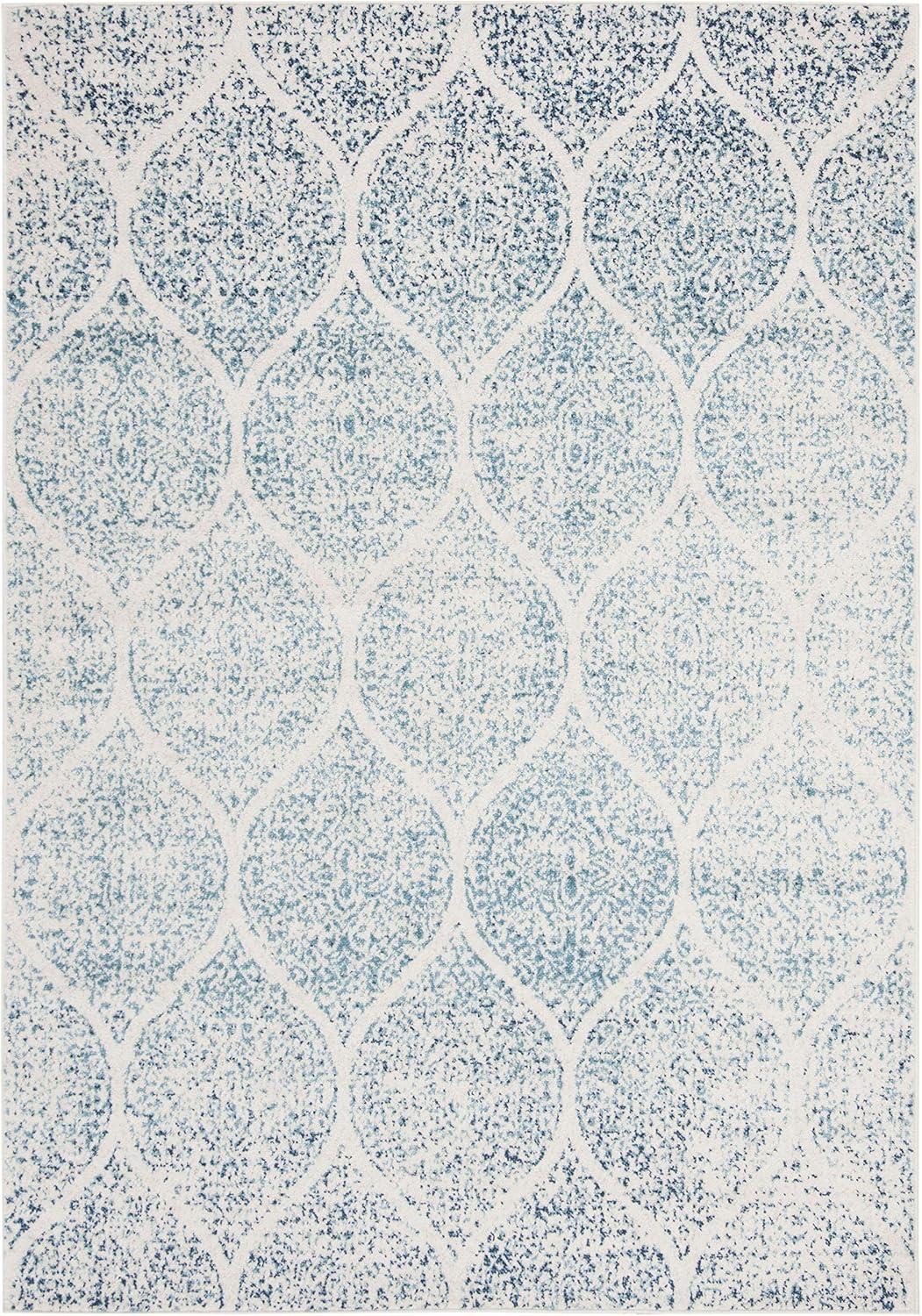 Madison MAD604 Power Loomed Indoor Area Rug - Cream/Turquoise - 5'3"x7'6" - Safavieh
