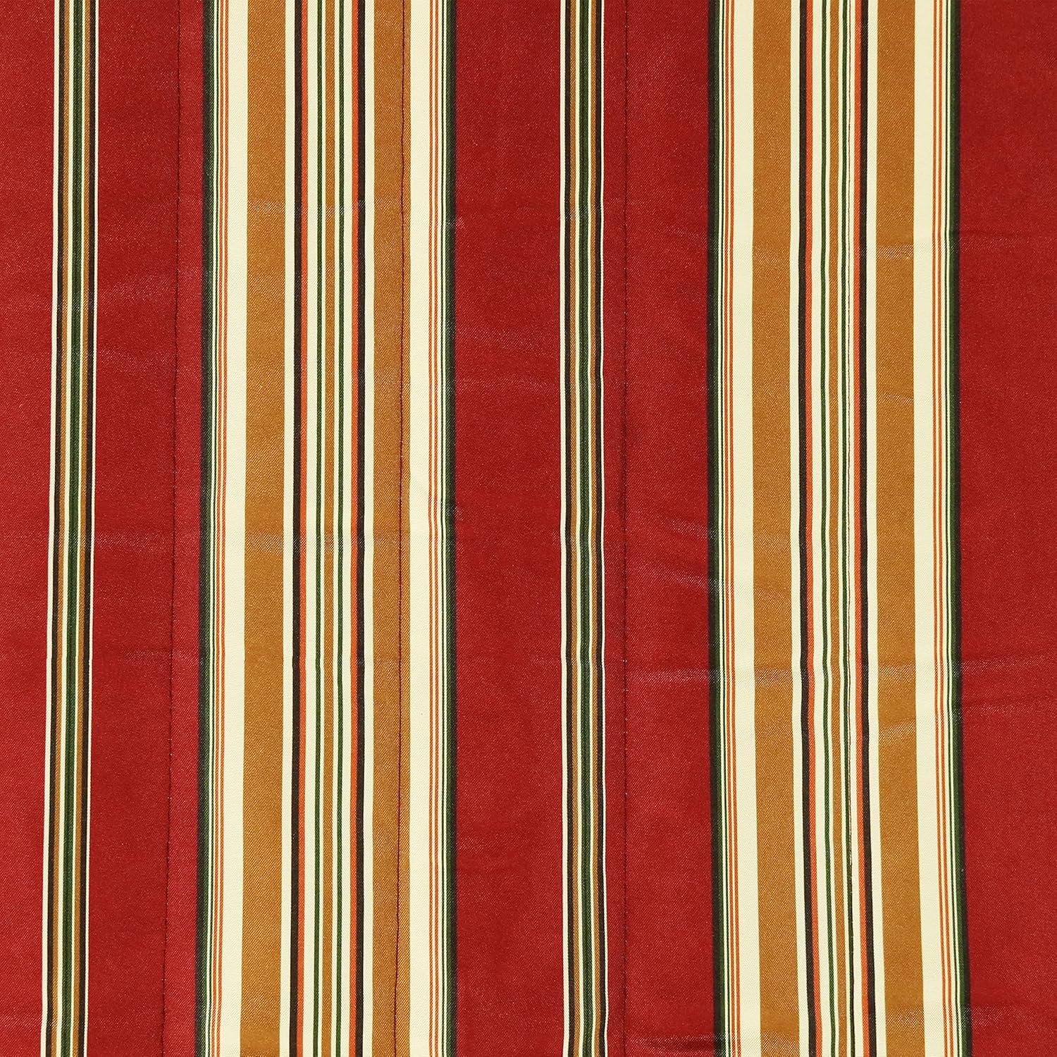 Sunnydaze 2-Person Freestanding Quilted Fabric Spreader Bar Hammock with Detachable Pillow and Stand - 400 lb Weight Capacity/15' Stand - Red Stripe