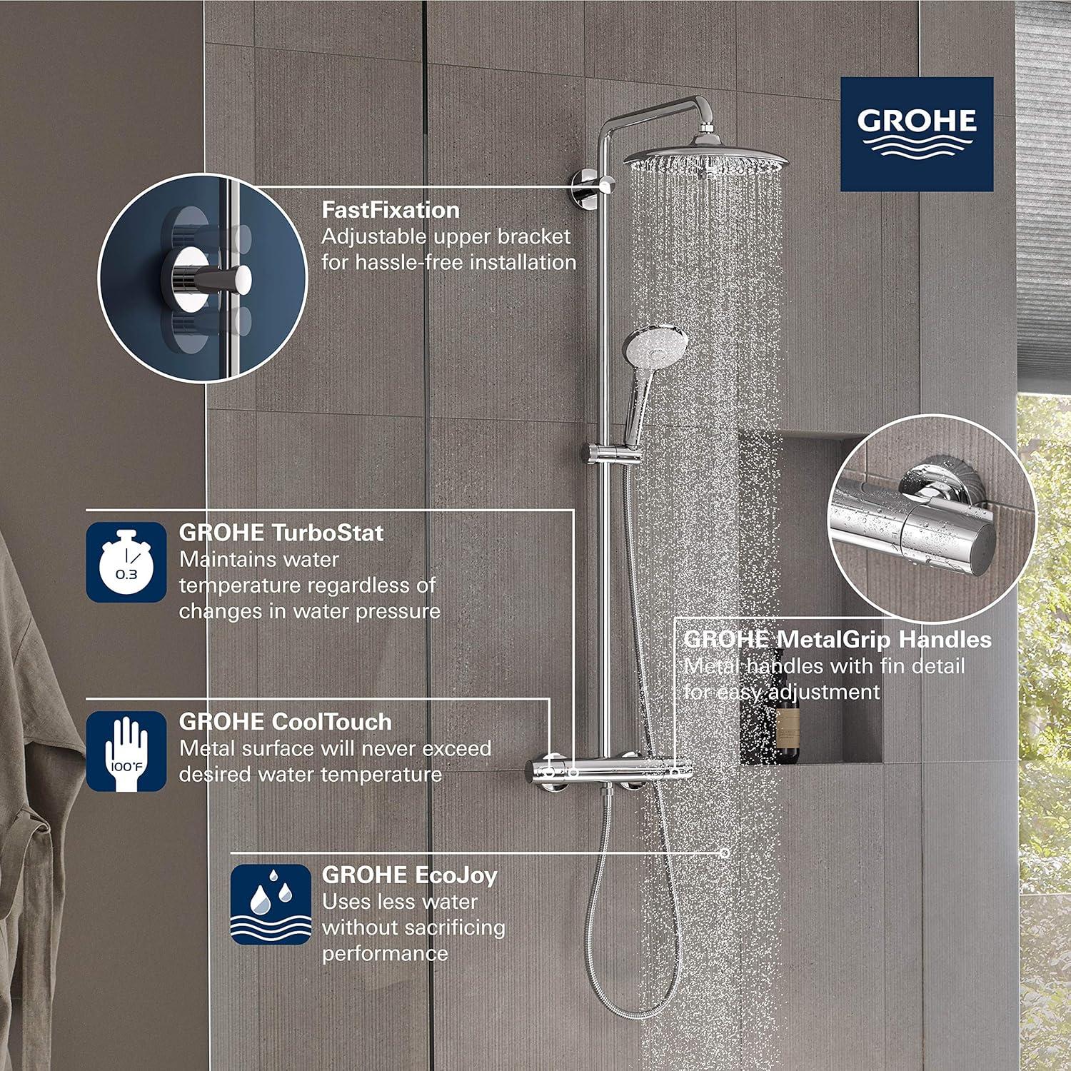 Euphoria 260 CoolTouch Thermostatic Shower System